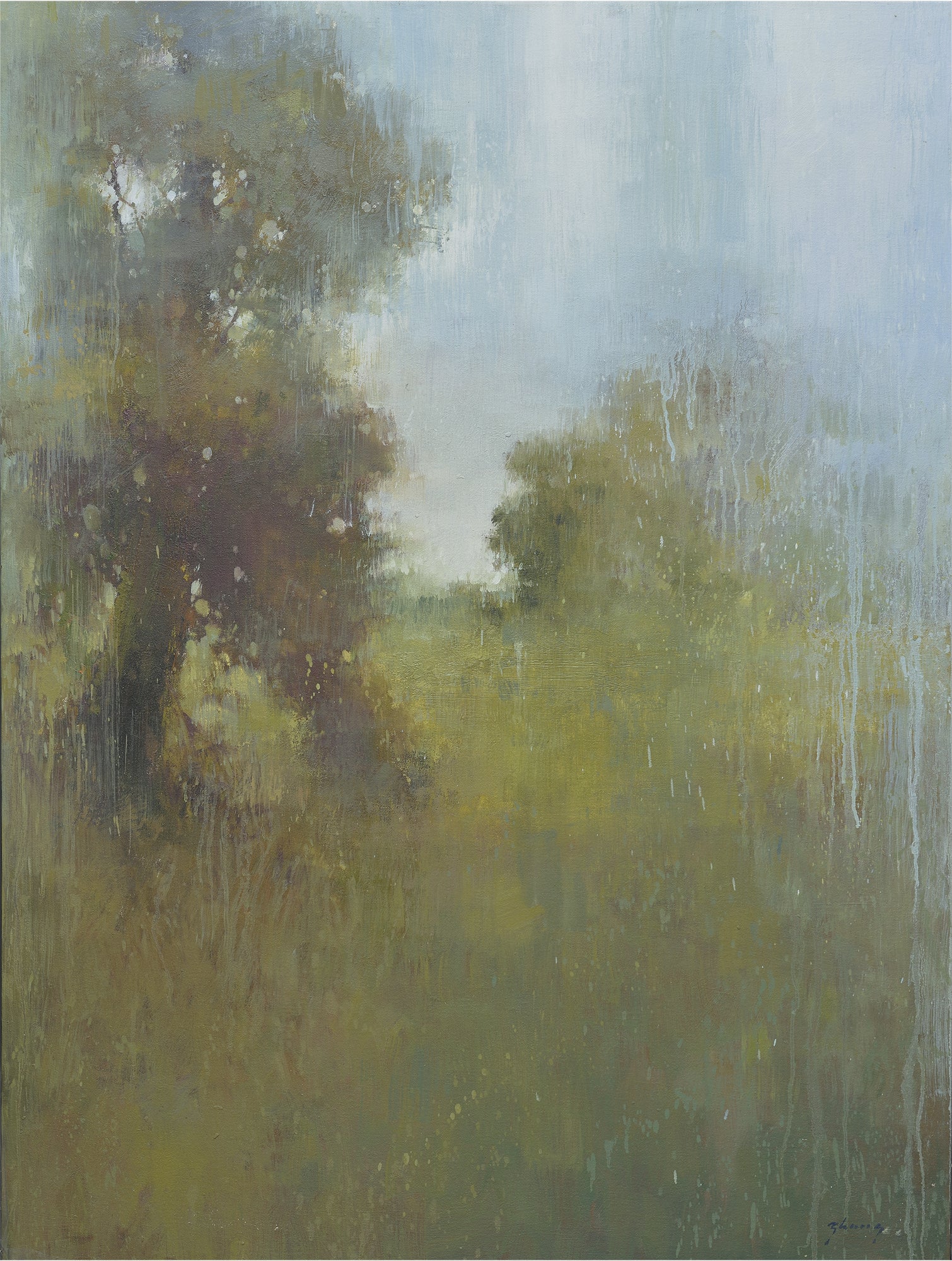 Giclee on Canvas-Modern Landscape Green Tree Artwork 8184406 image 0