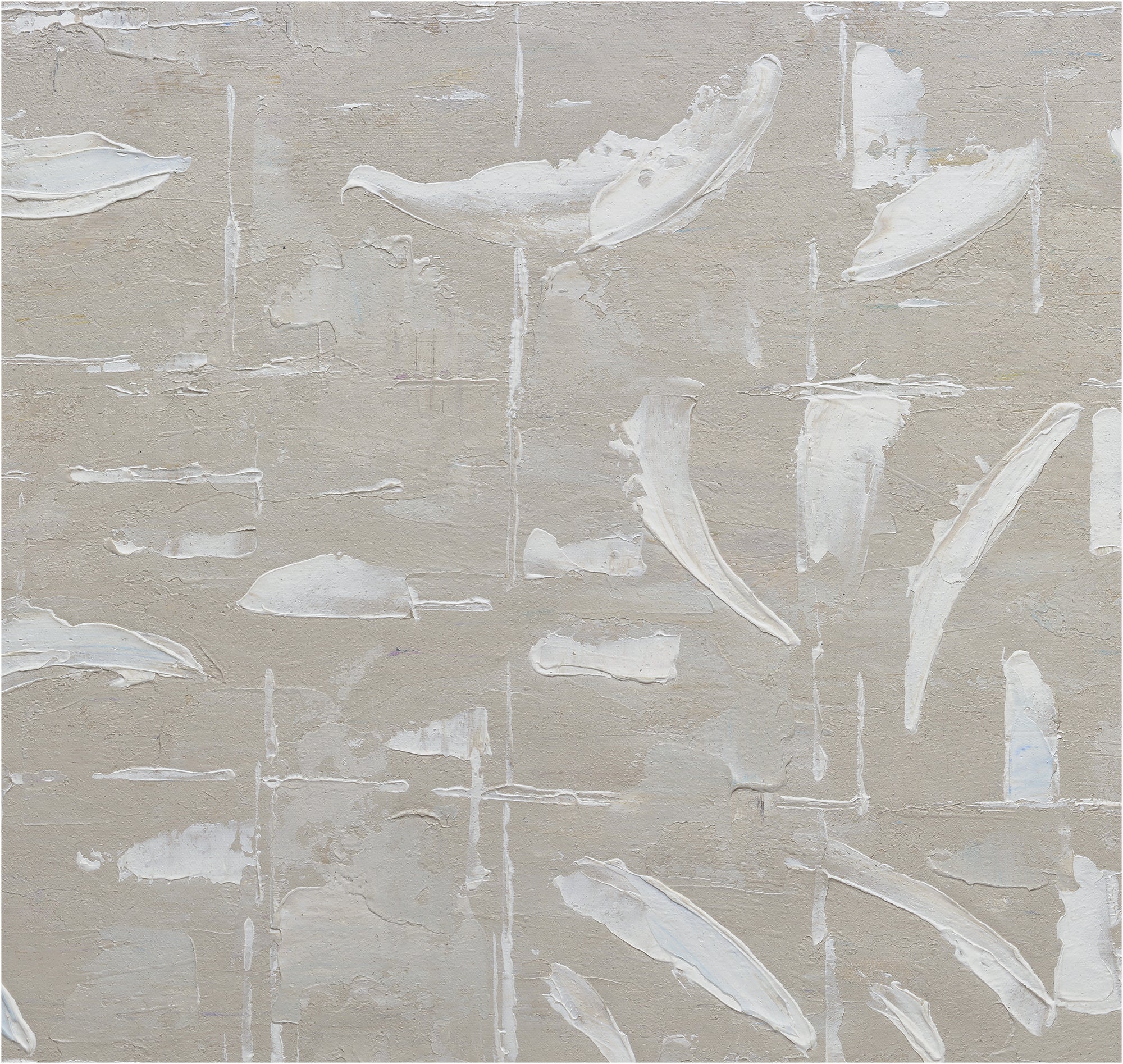 Giclée on Canvas-Modern Beige Theme Abstract Artwork P432 image 1