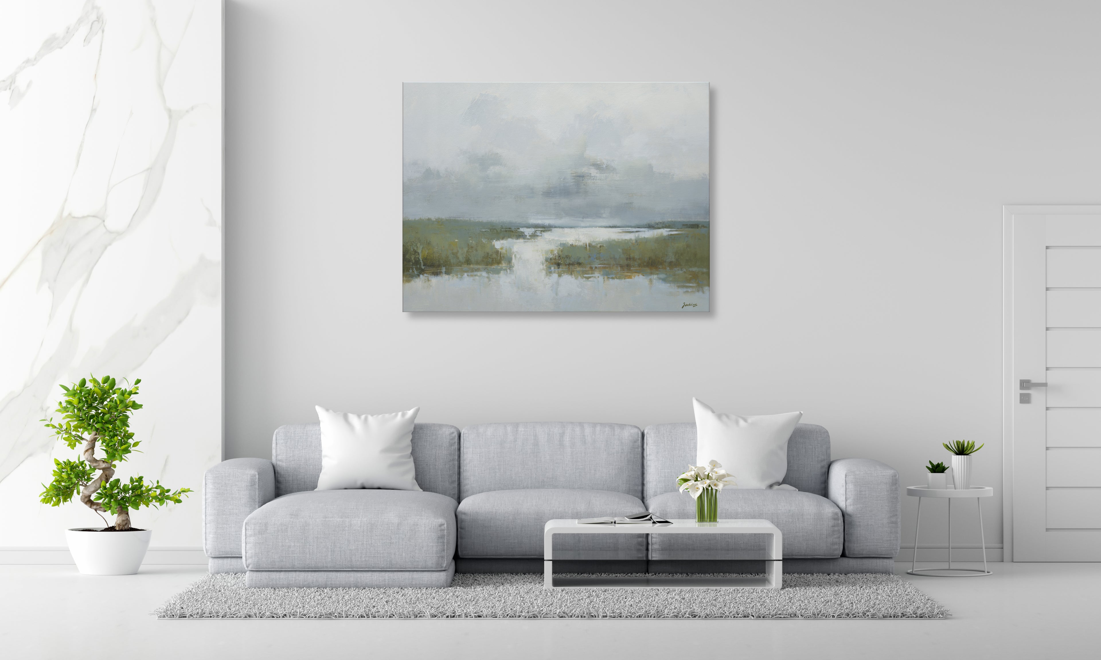 Giclée on Canvas-Modern Lake View Artwork G2175 - 8-4211251 image 3