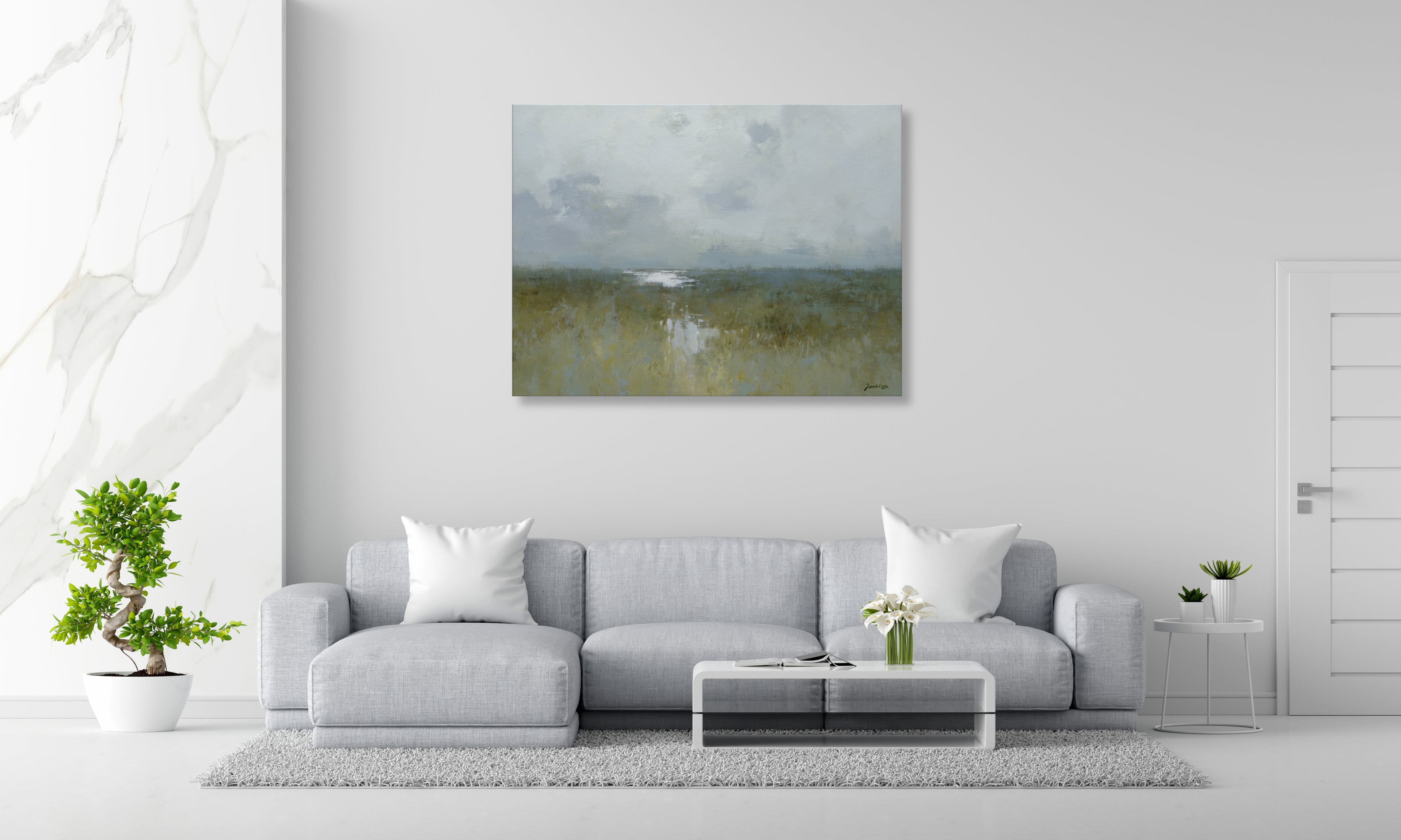 Giclée on Canvas-Modern Lake View Artwork G2174 8-4211252 image 3