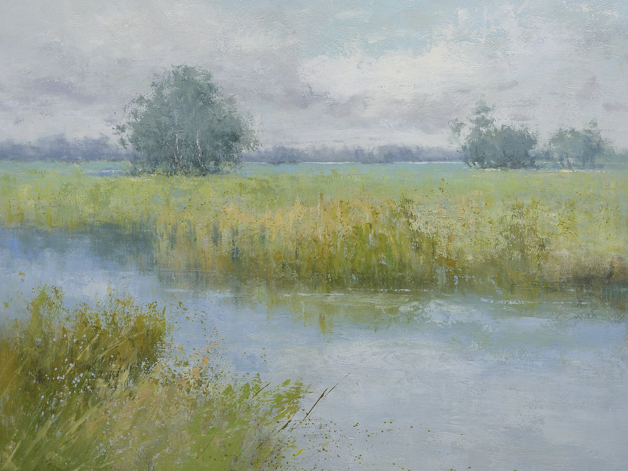 Giclee on Canvas-Modern Marsh Landscape Artwork 81911407 image 0