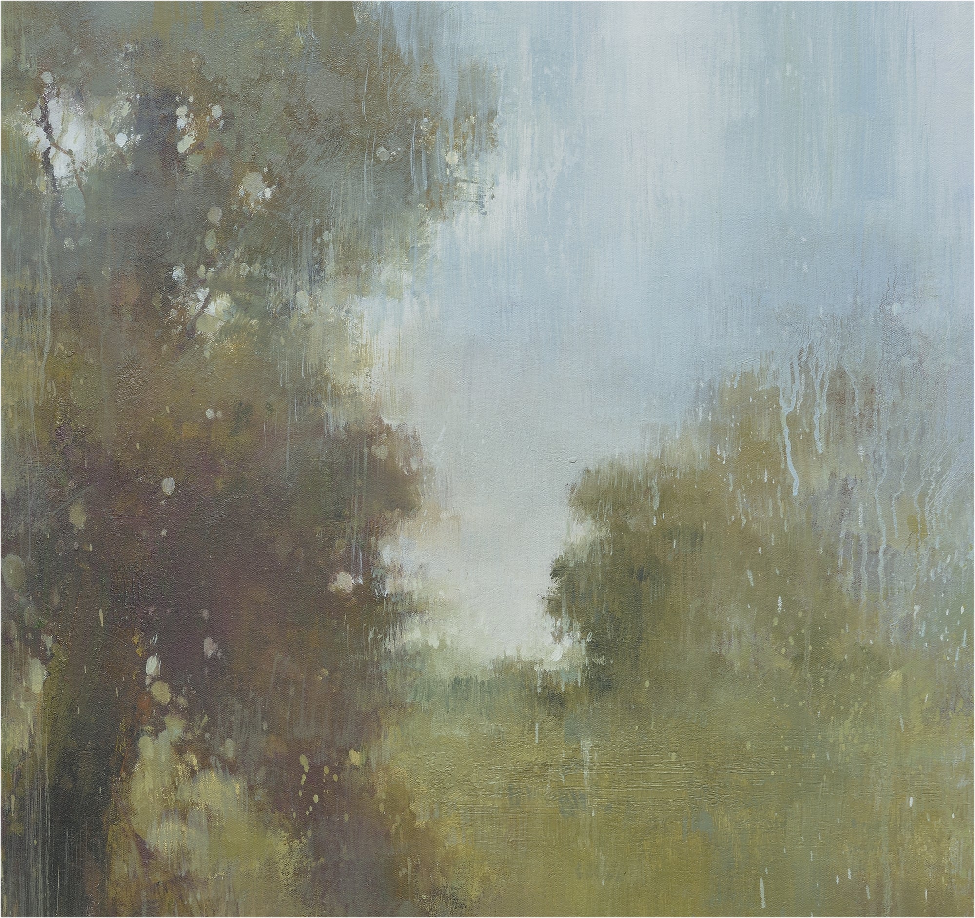 Giclée on Canvas-Modern Landscape Green Tree Artwork P332 - 8194406 image 1