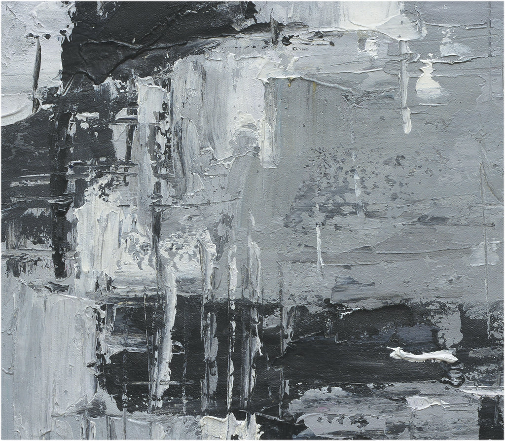 Giclée on Canvas-Modern Gray &Black Theme Abstract Artwork 9220115 image 2