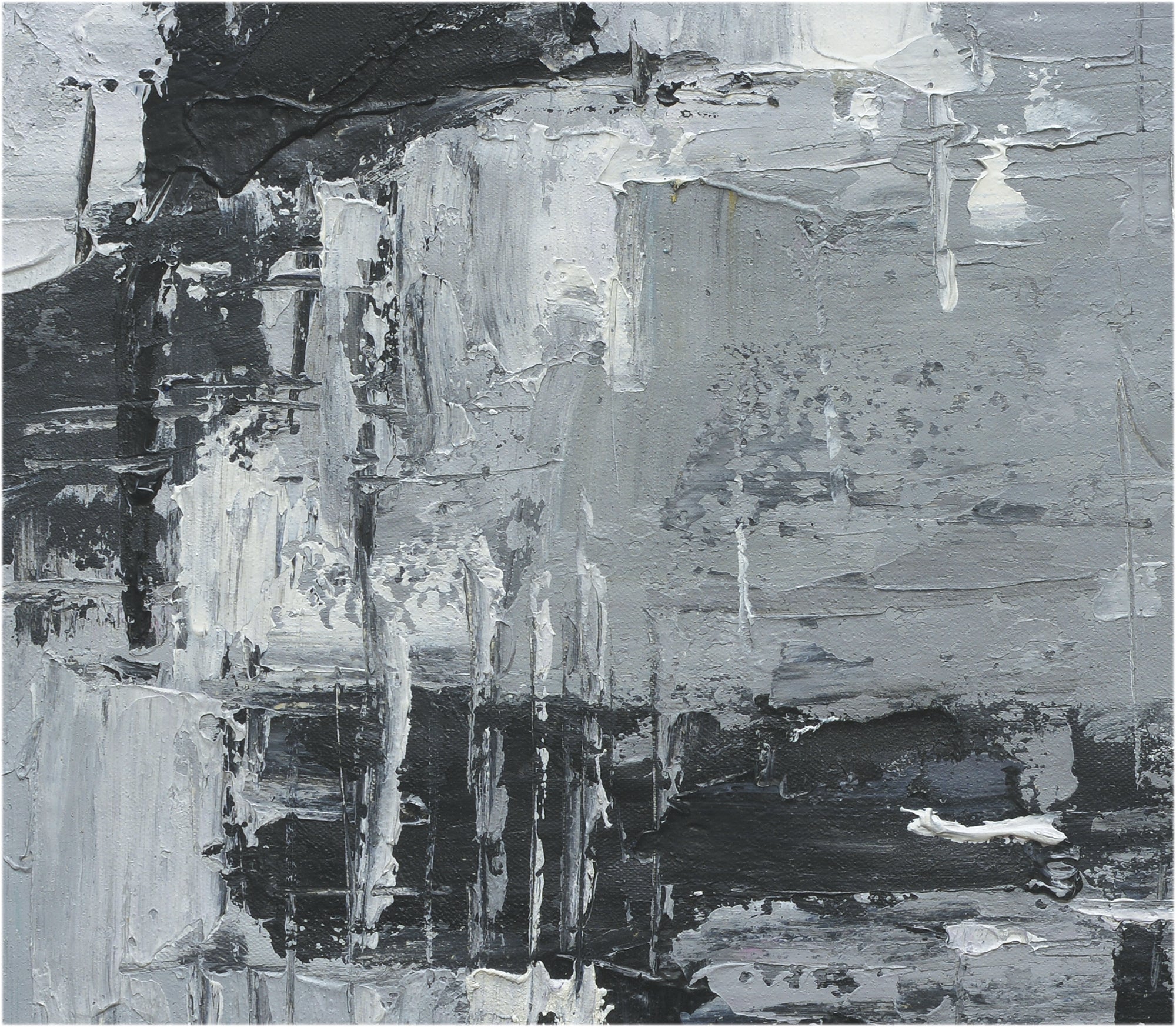 Giclée on Canvas-Modern Gray &Black Theme Abstract Artwork 9220115 image 2