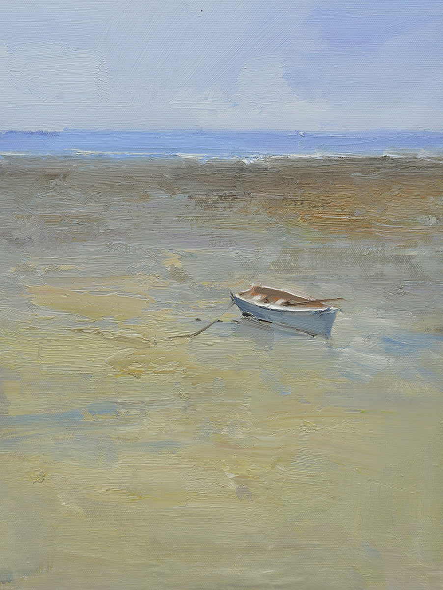 12x16 oil painting on canvas of little boat on beach 22010551 image 0