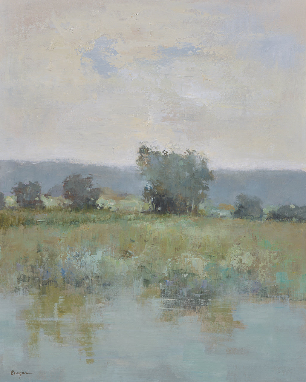 Canvas-Modern Field Marsh Landscape Artwork G2185a image 0