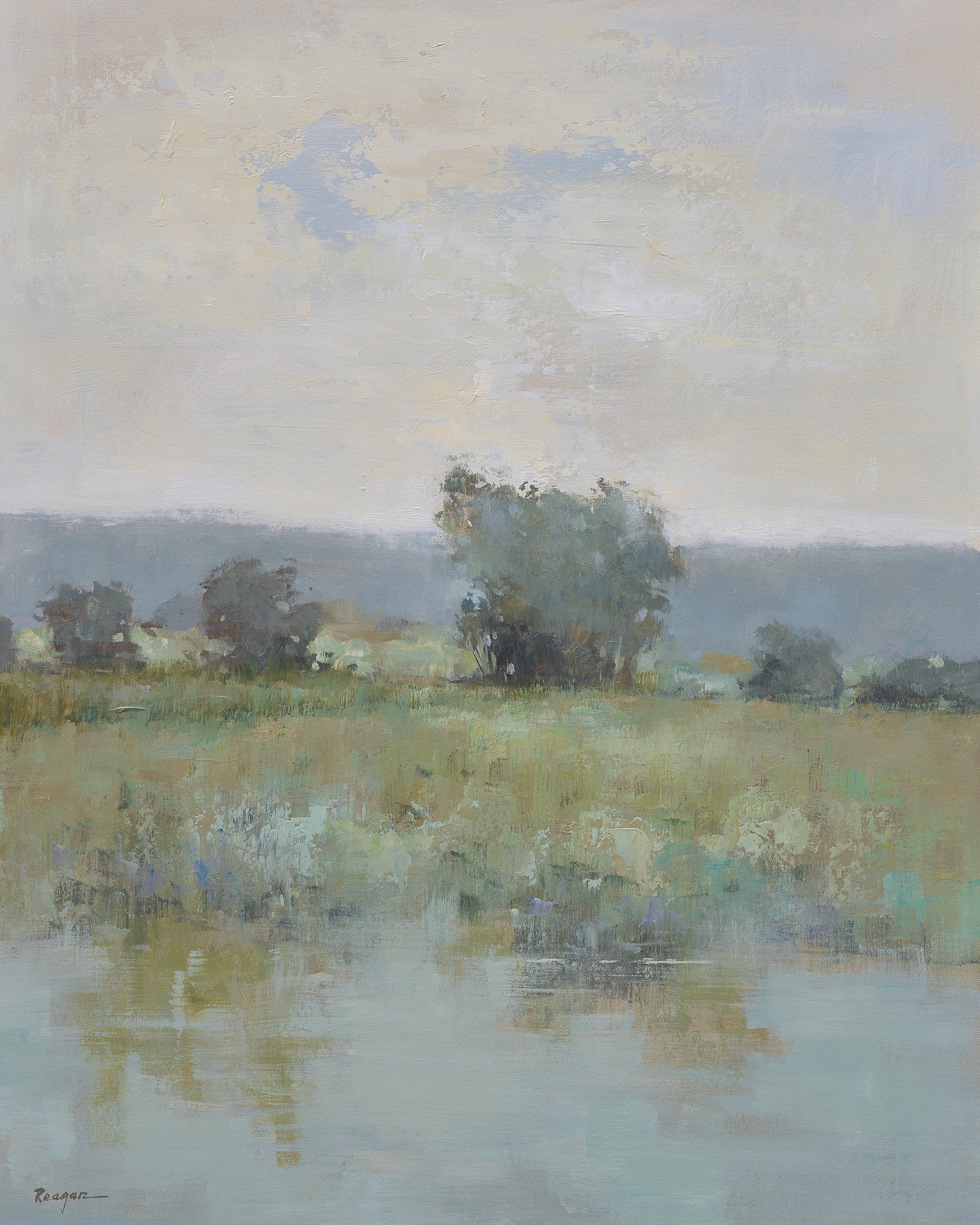 Canvas-Modern Field Marsh Landscape Artwork G2185a image 0