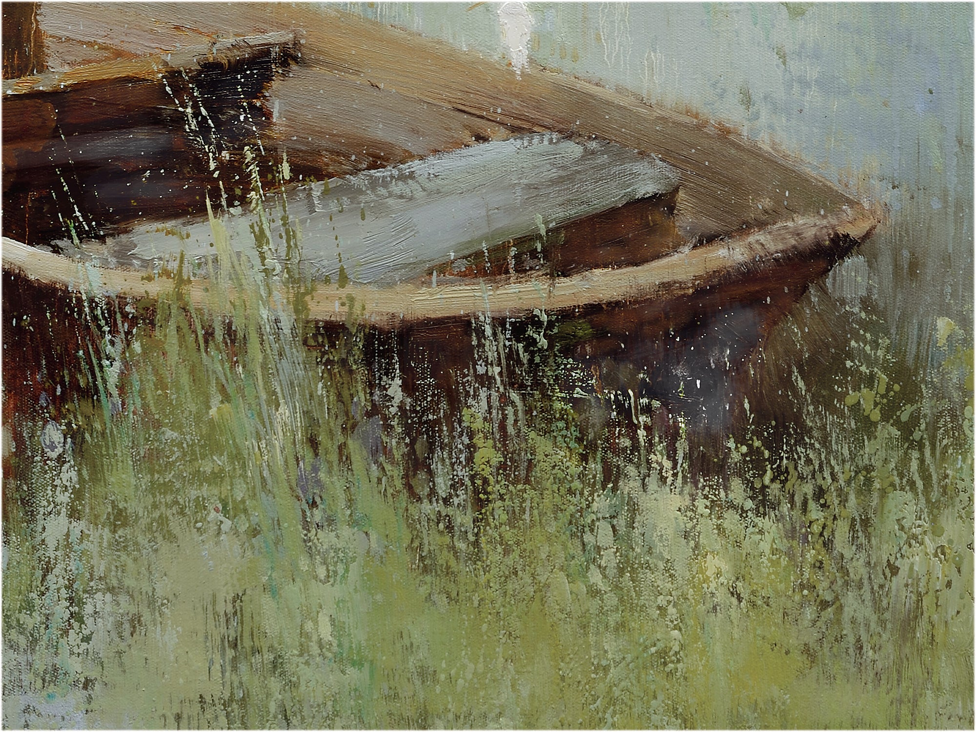 Giclée on Canvas-Boat in River Artwork 915109 image 2