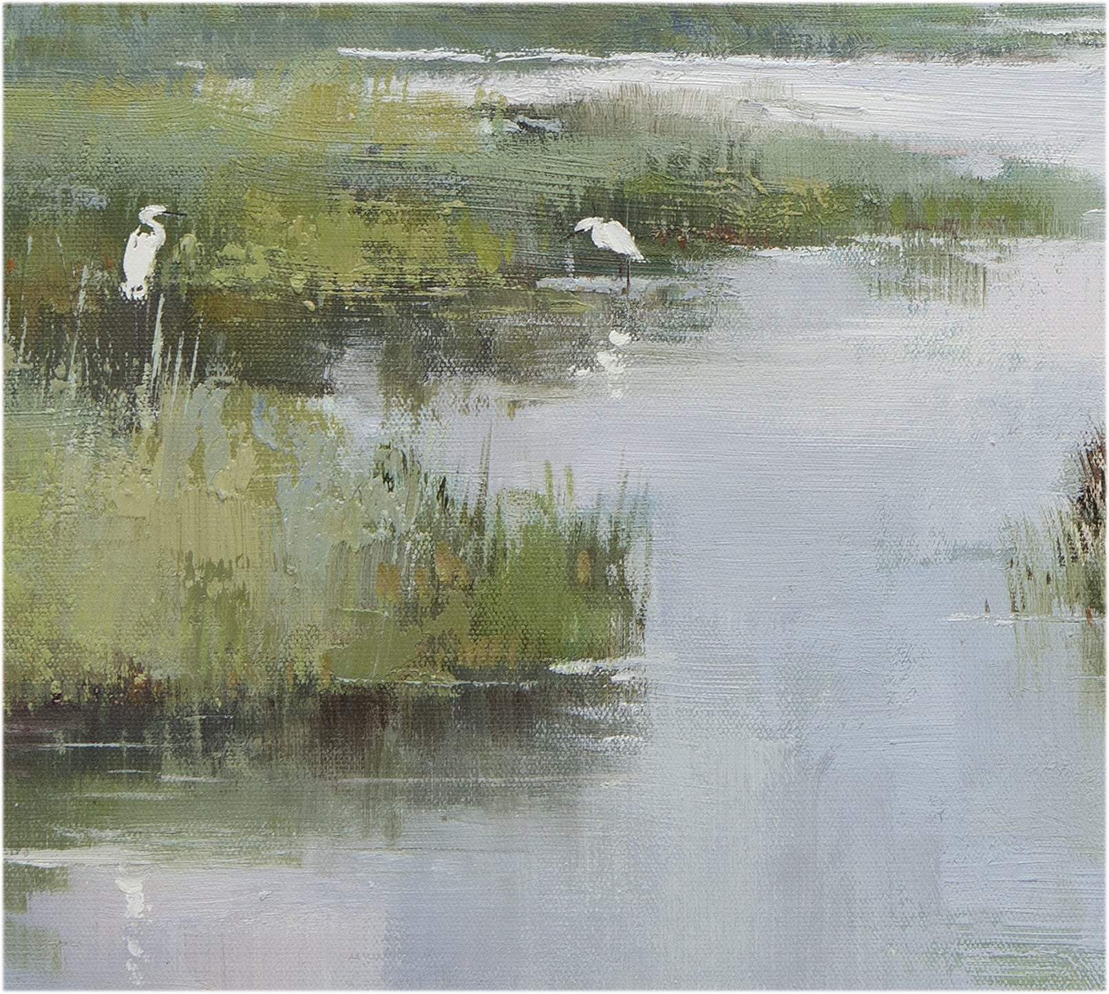 Giclee on Canvas-Modern Egrets Marsh Landscape  Artwork 823920 image 3