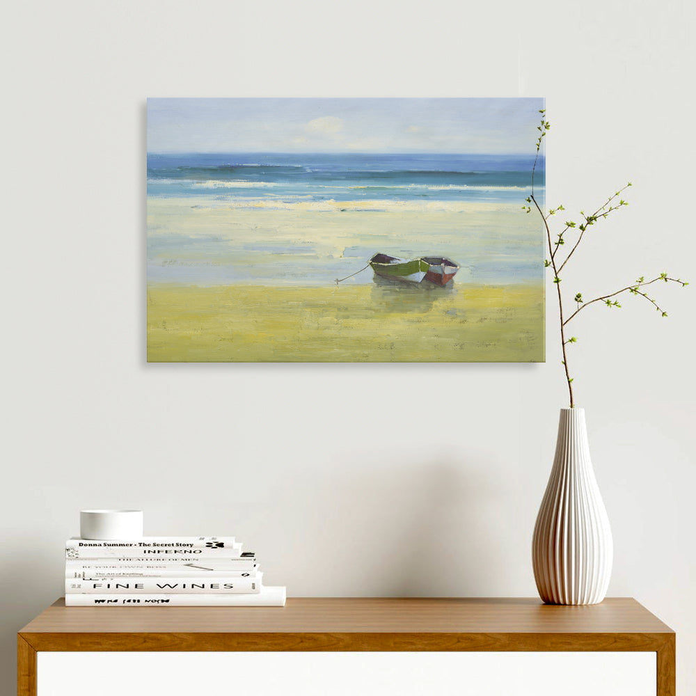 24x36 oil painting on canvas of boats on beach 451822 image 1