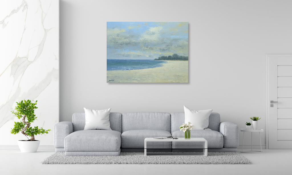 Giclée on Canvas-Modern Ocean Beach Artwork P102 image 3
