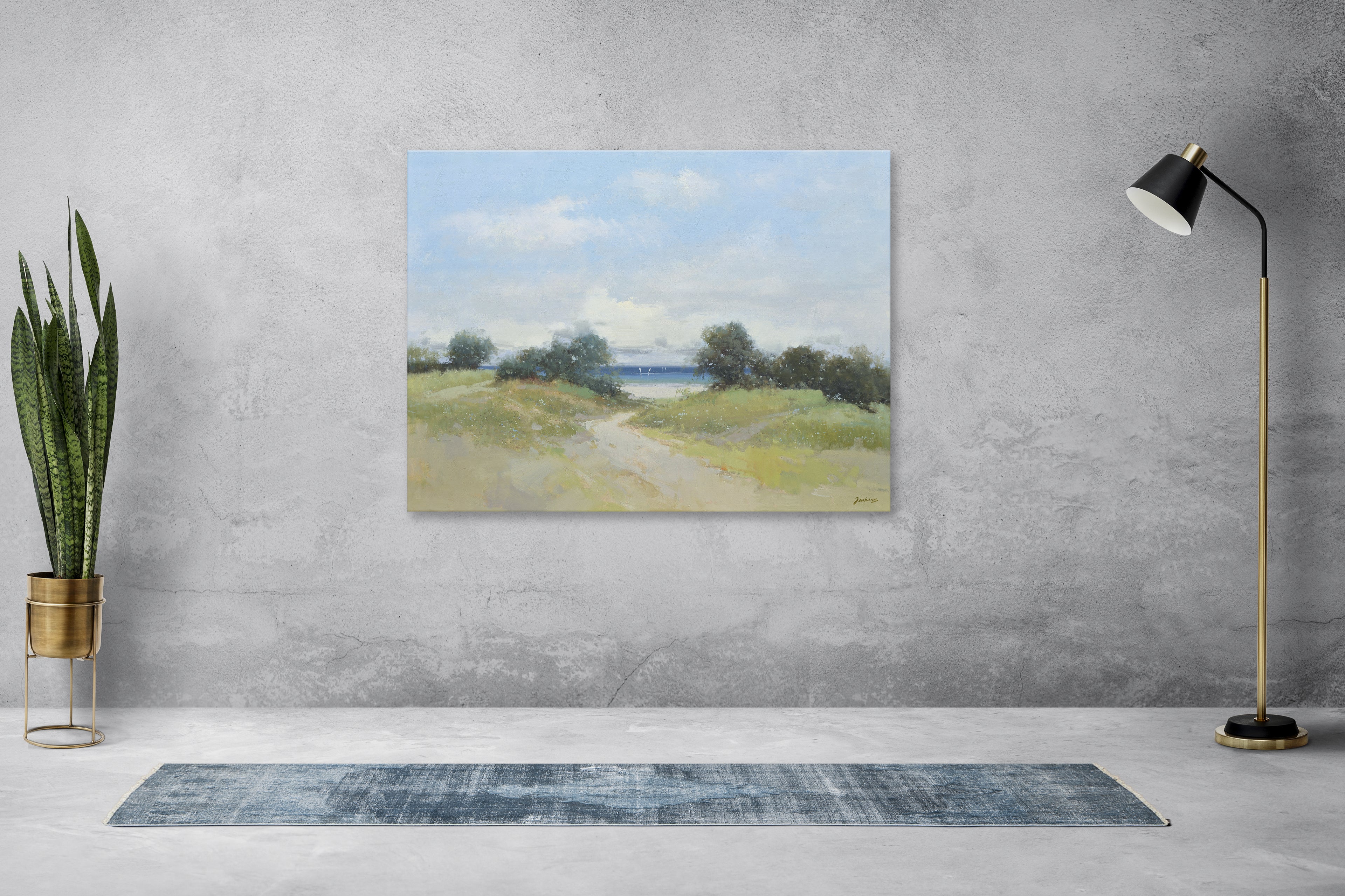 Giclee on Canvas-Modern Beach Grass &Ocean Artwork 8196502 image 1