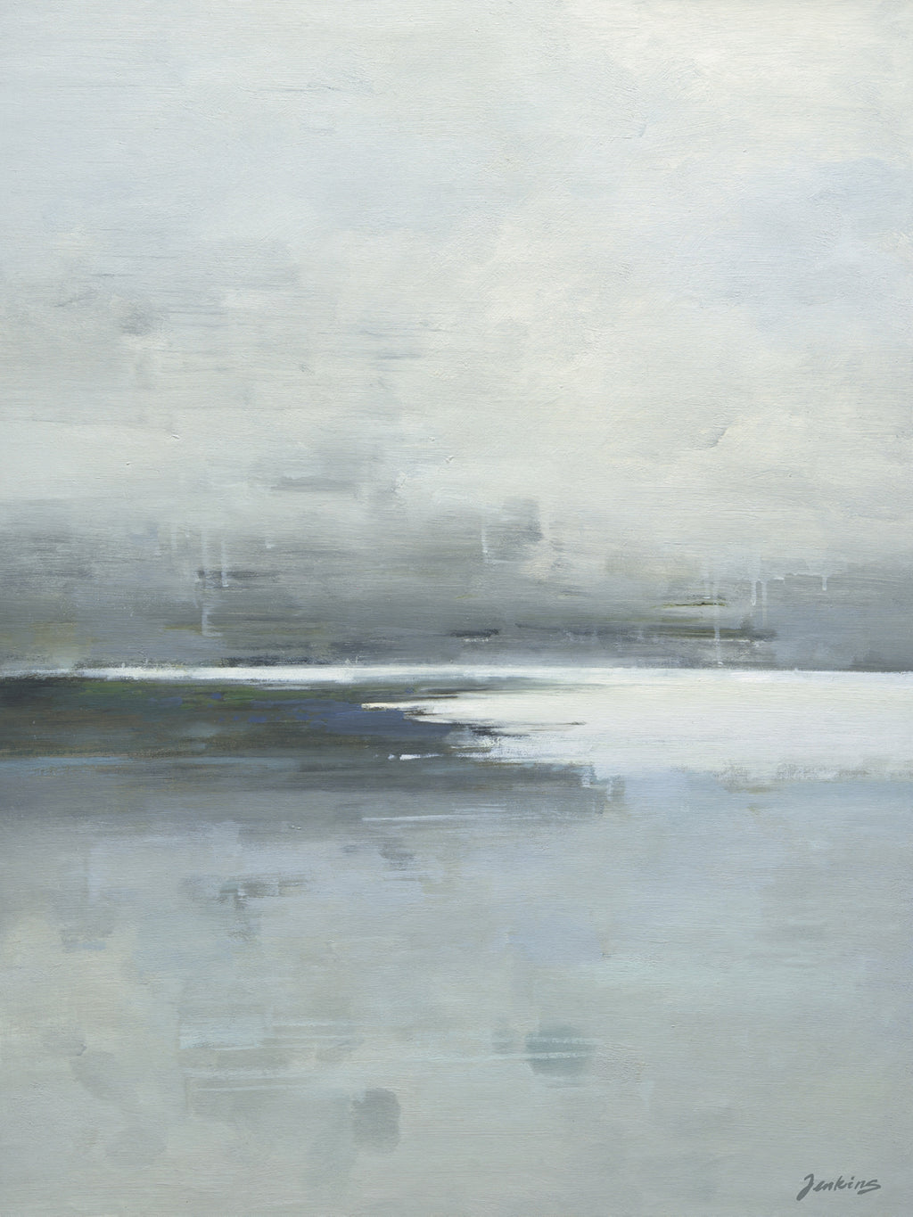 Giclee on Canvas- Modern Gloomy Beach Seascape 8011033 image 0