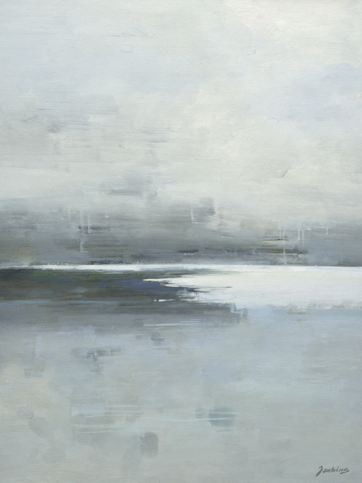 Giclee on Canvas- Modern Gloomy Beach Seascape 8011033 image 0