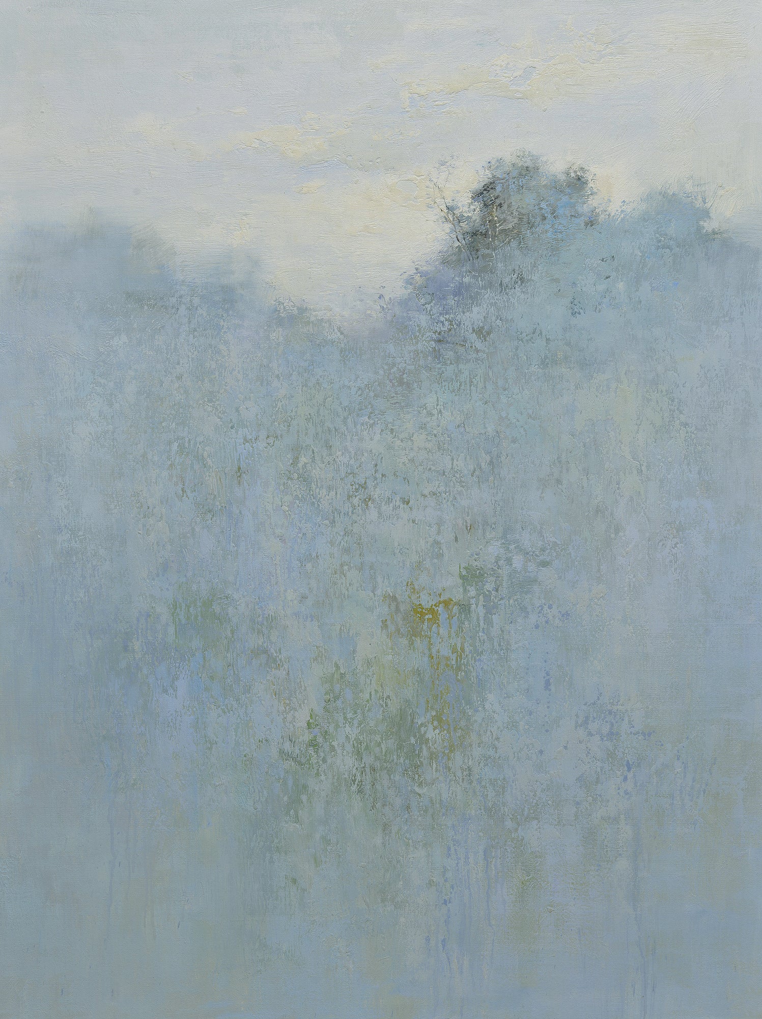 Giclée on Canvas-Modern Blue Tree Line Artwork G5904 image 0