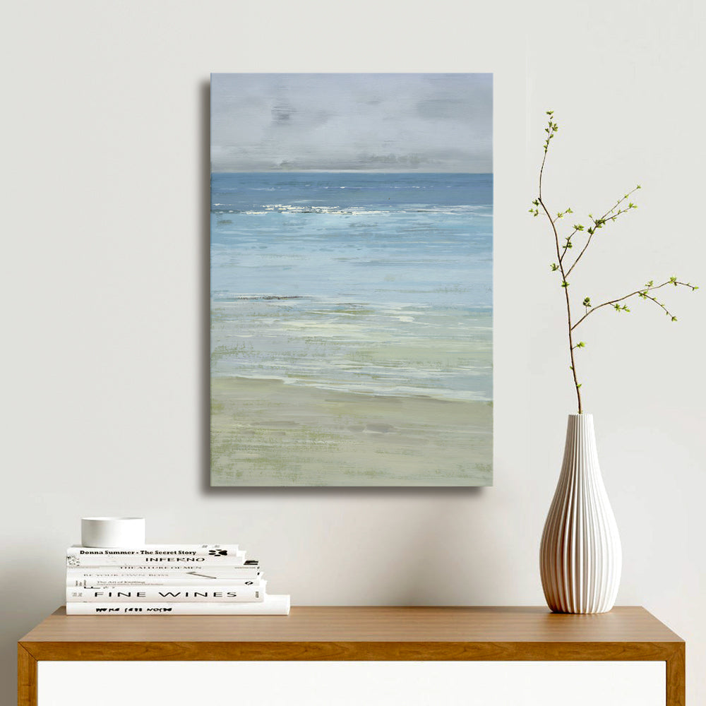 24x36 oil painting on canvas of blue ocean and beach 4191272 image 1
