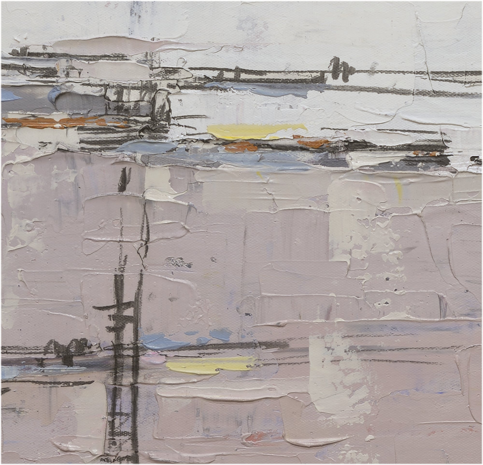 Giclée on Canvas-Modern Pink &White Abstract Artwork P68 image 1