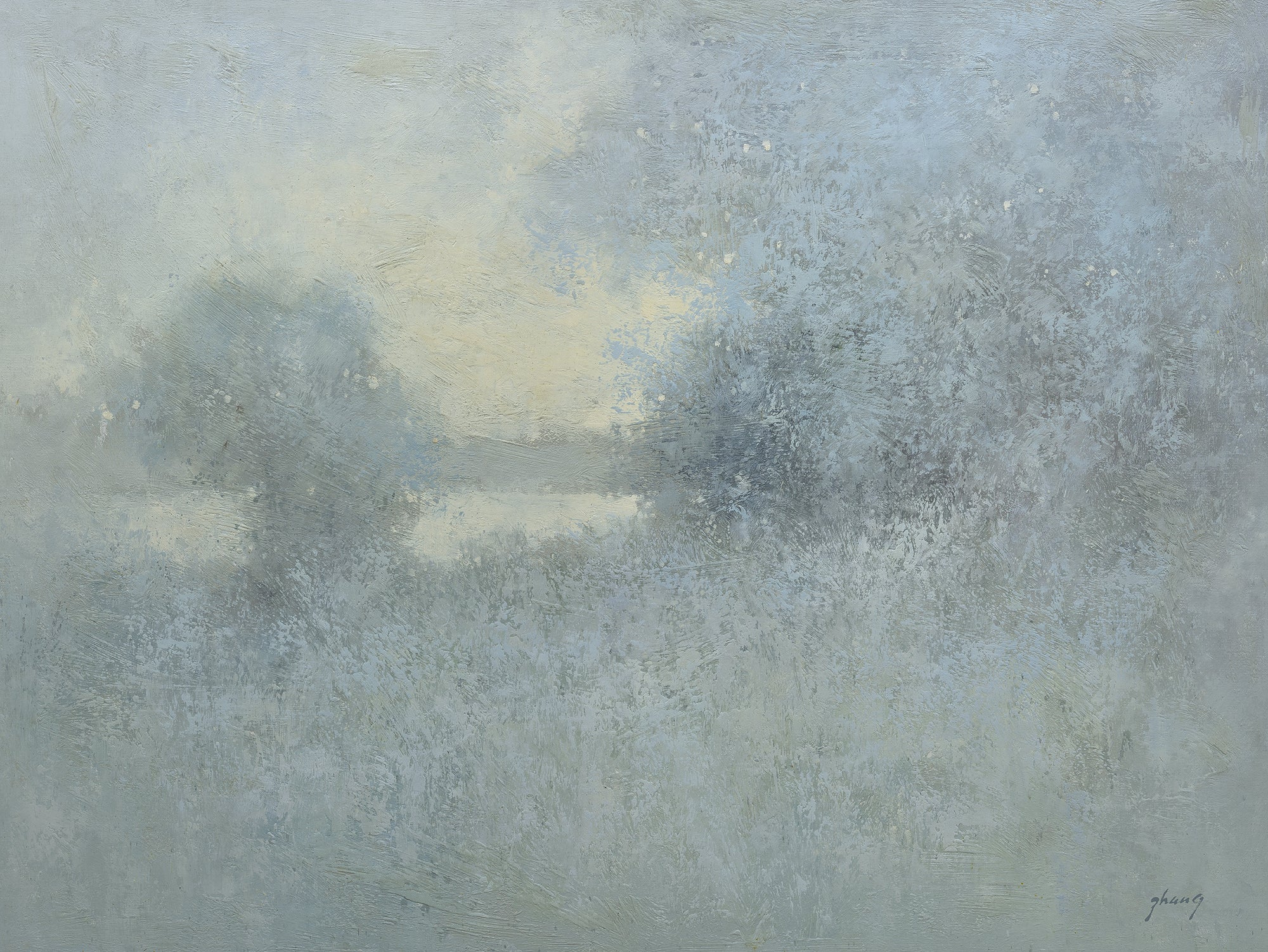 Giclee on Canvas-Modern Lake Landscape Artwork 8194306 image 0