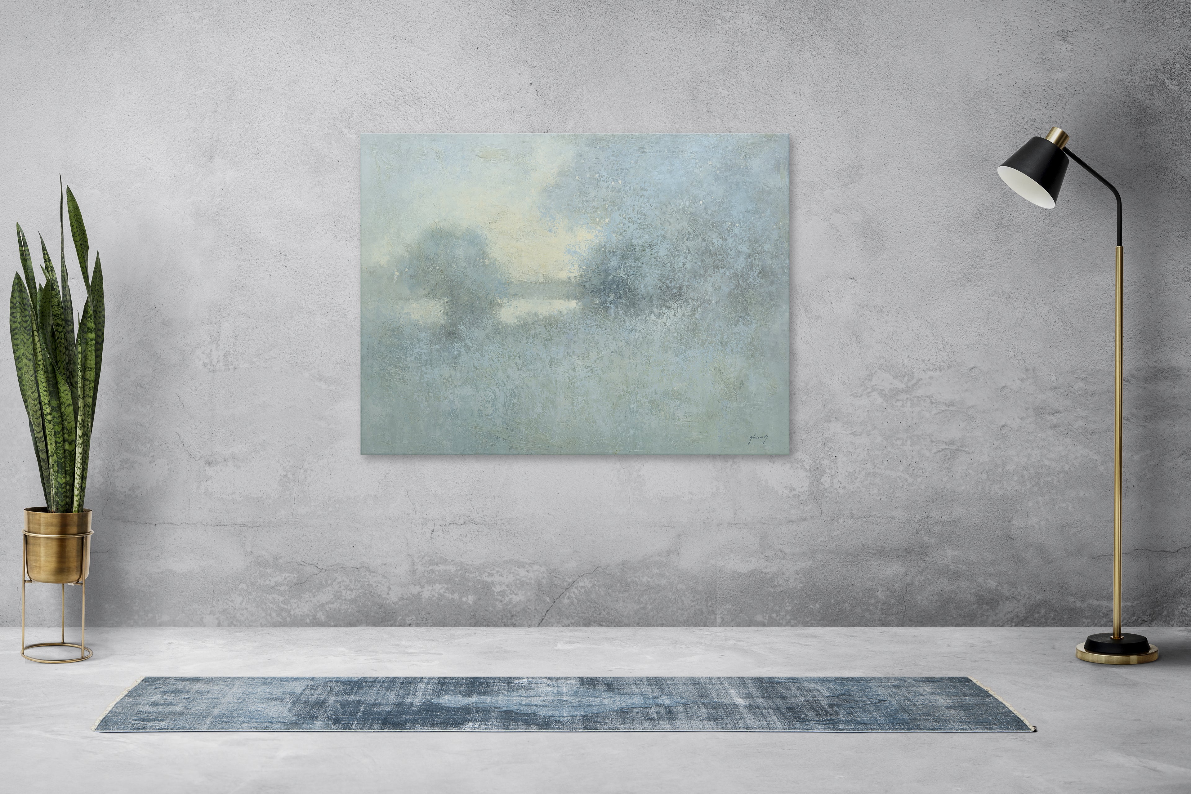 Giclee on Canvas-Modern Lake Landscape Artwork 8194306 image 1
