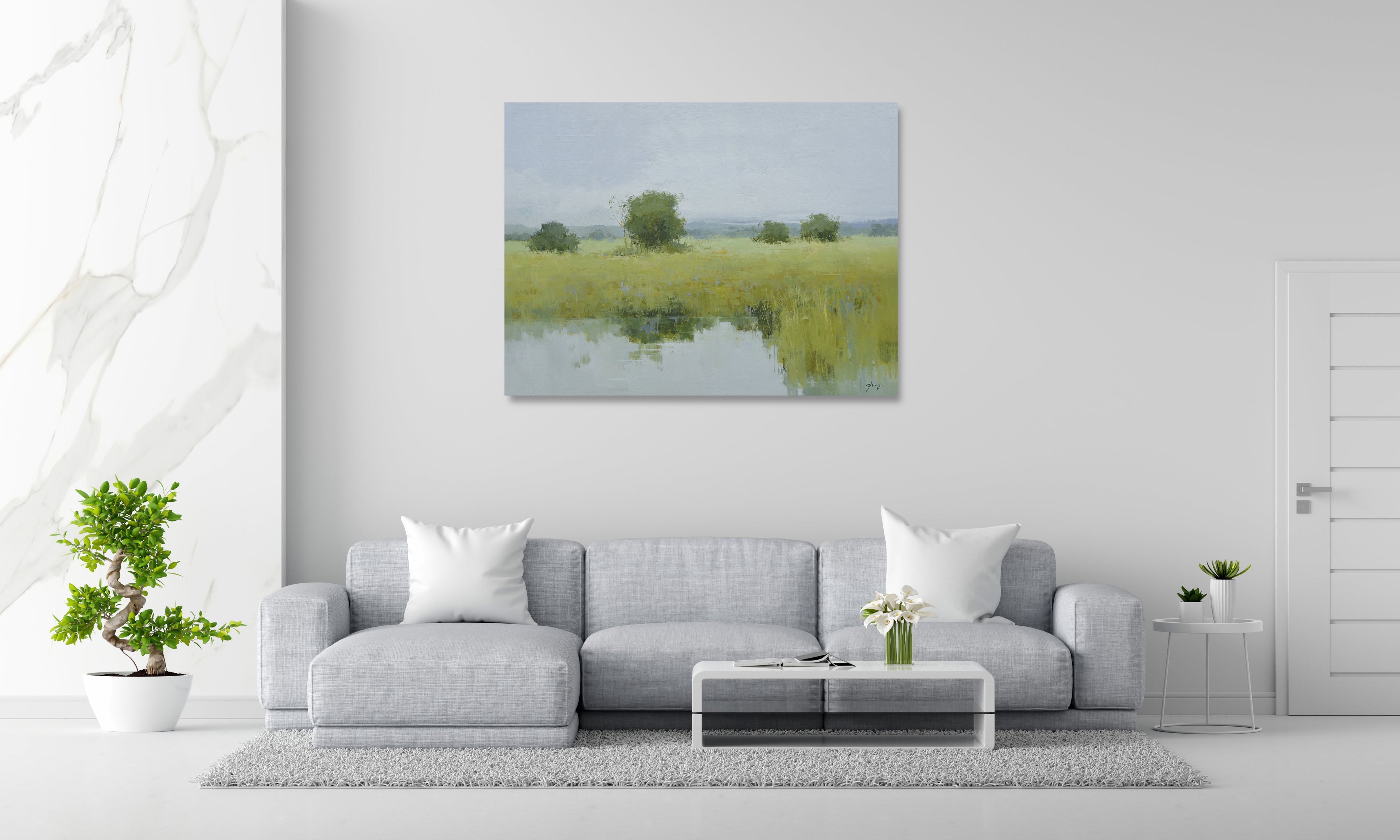 Giclee on Canvas-Modern Creek Landscape Artwork 422903 image 1
