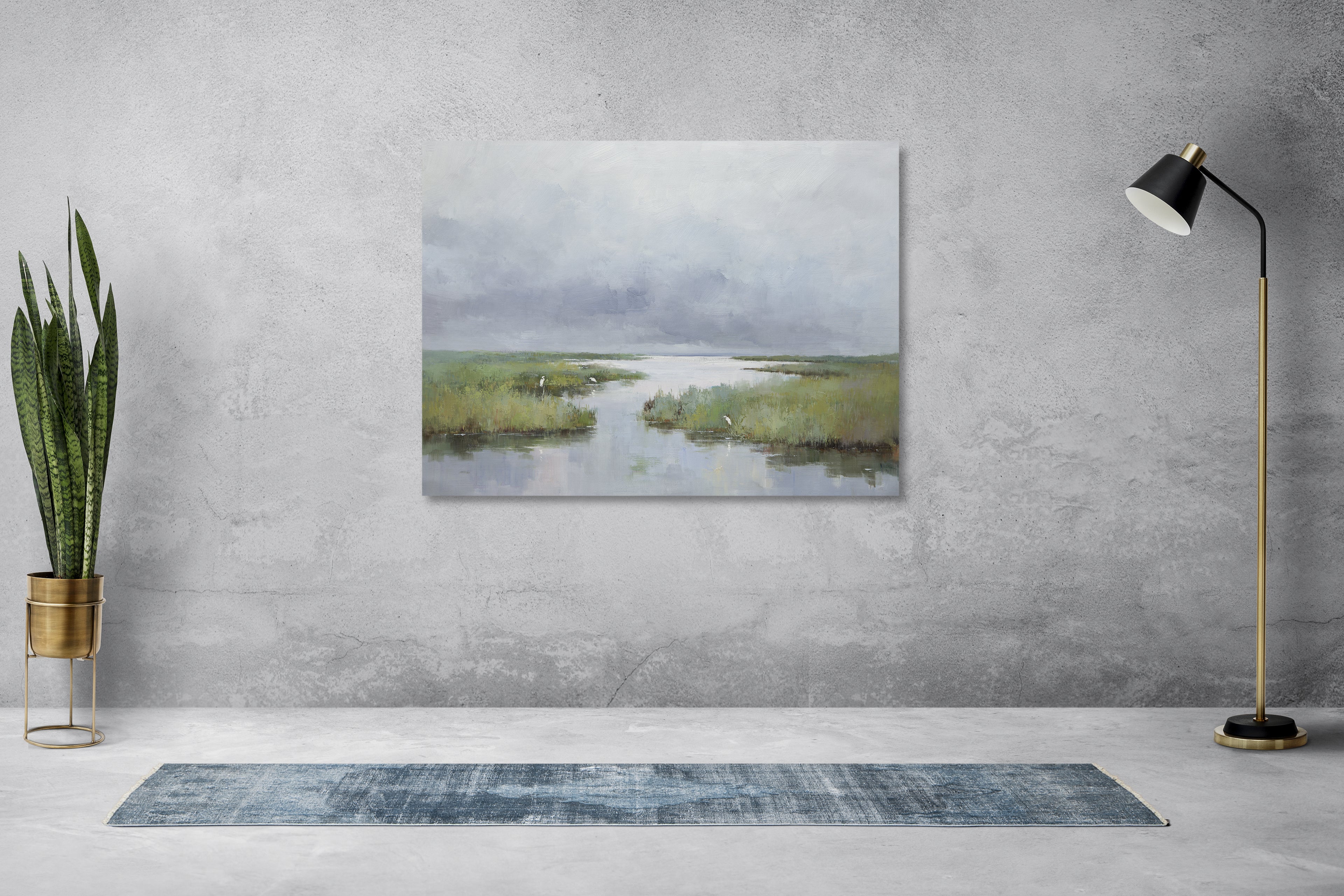 Giclee on Canvas-Modern Egrets Marsh Landscape  Artwork 823920 image 1