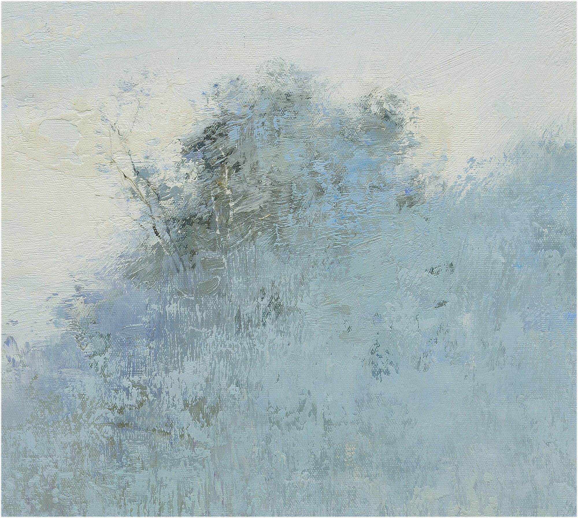 Giclée on Canvas-Modern Blue Tree Line Artwork G5904 image 2