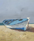 Giclee on Canvas- Modern Beached Boat Artwork P330 image 0