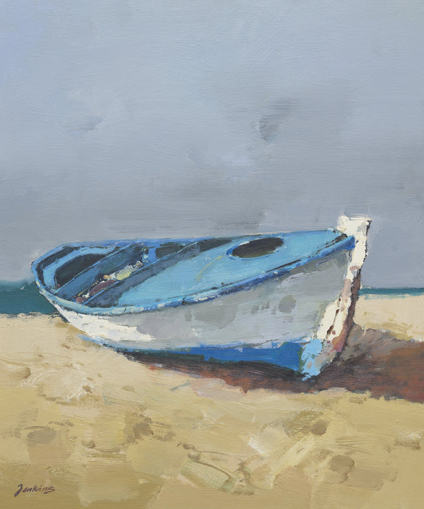 Giclee on Canvas- Modern Beached Boat Artwork P330 image 0