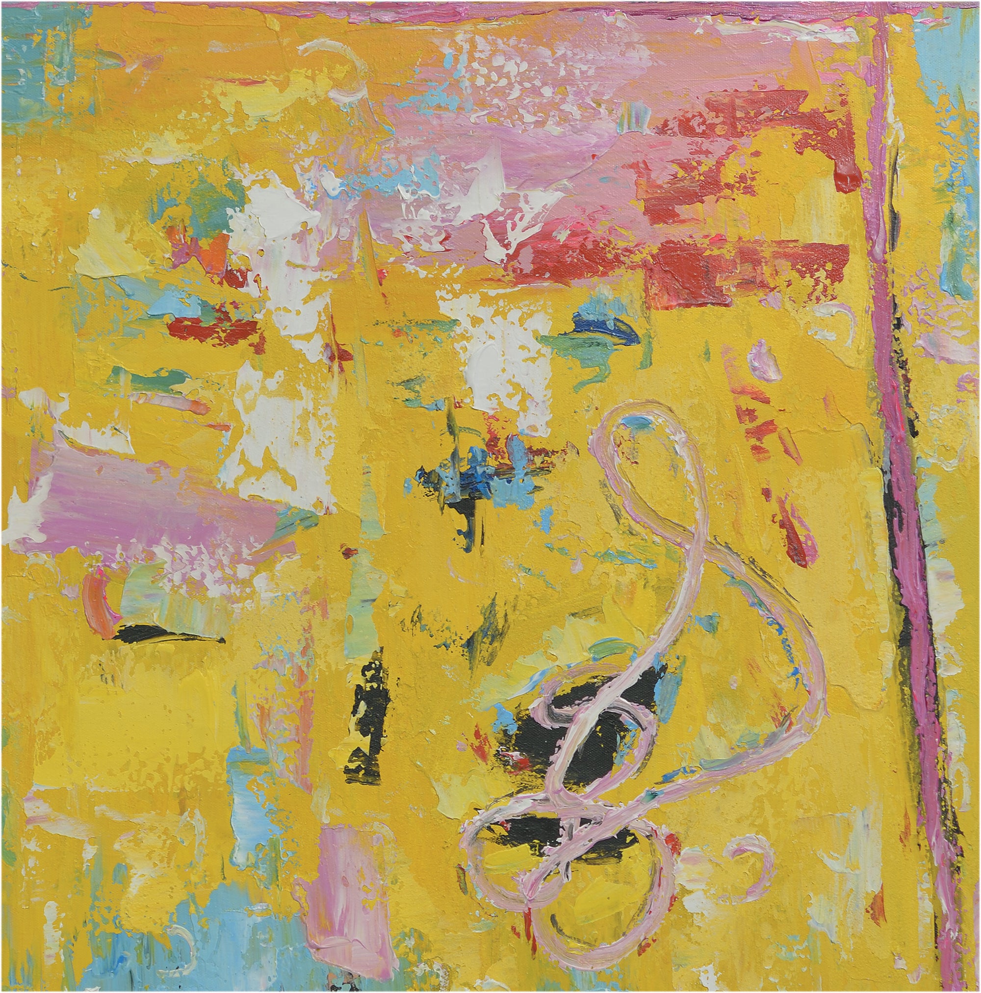 Giclée on Canvas-Modern Yellow Theme  Abstract Artwork P431 image 1
