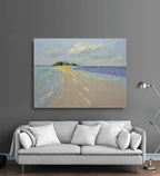 Studio art 36X48 largeoil painting of sandy beach S-81912701 image 1