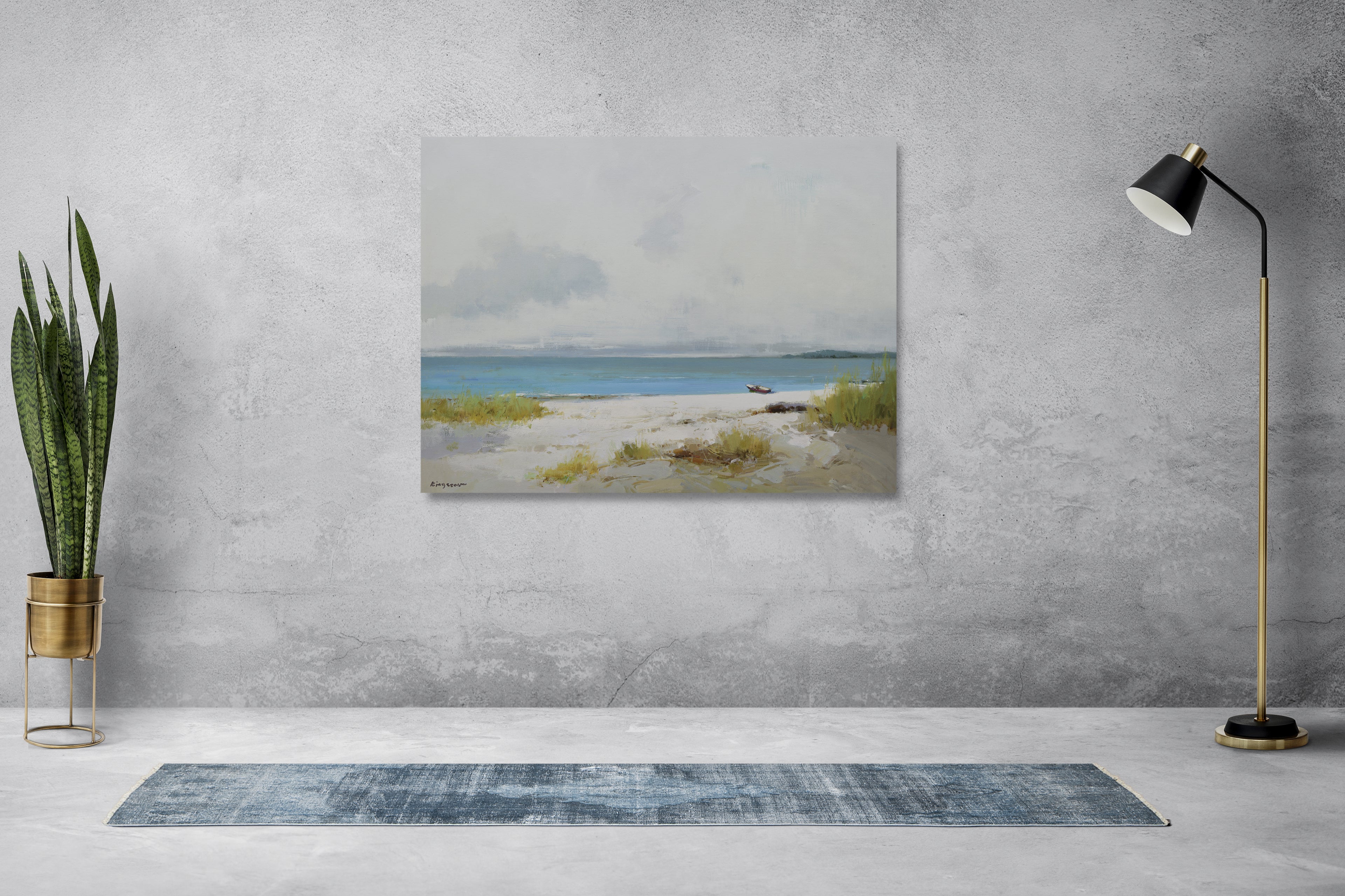 Giclee on Canvas-Modern Beach View Seascape Artwork 822925 image 1