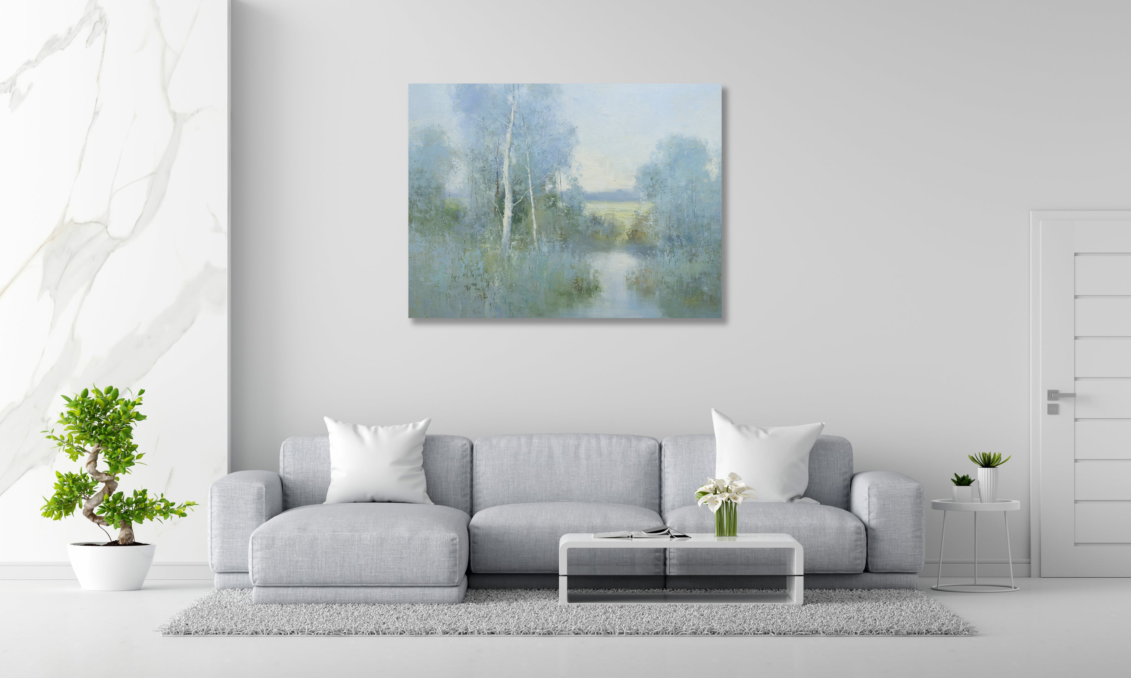 Giclee on Canvas-Modern Tree Marsh Landscape Artwork 821704 image 1