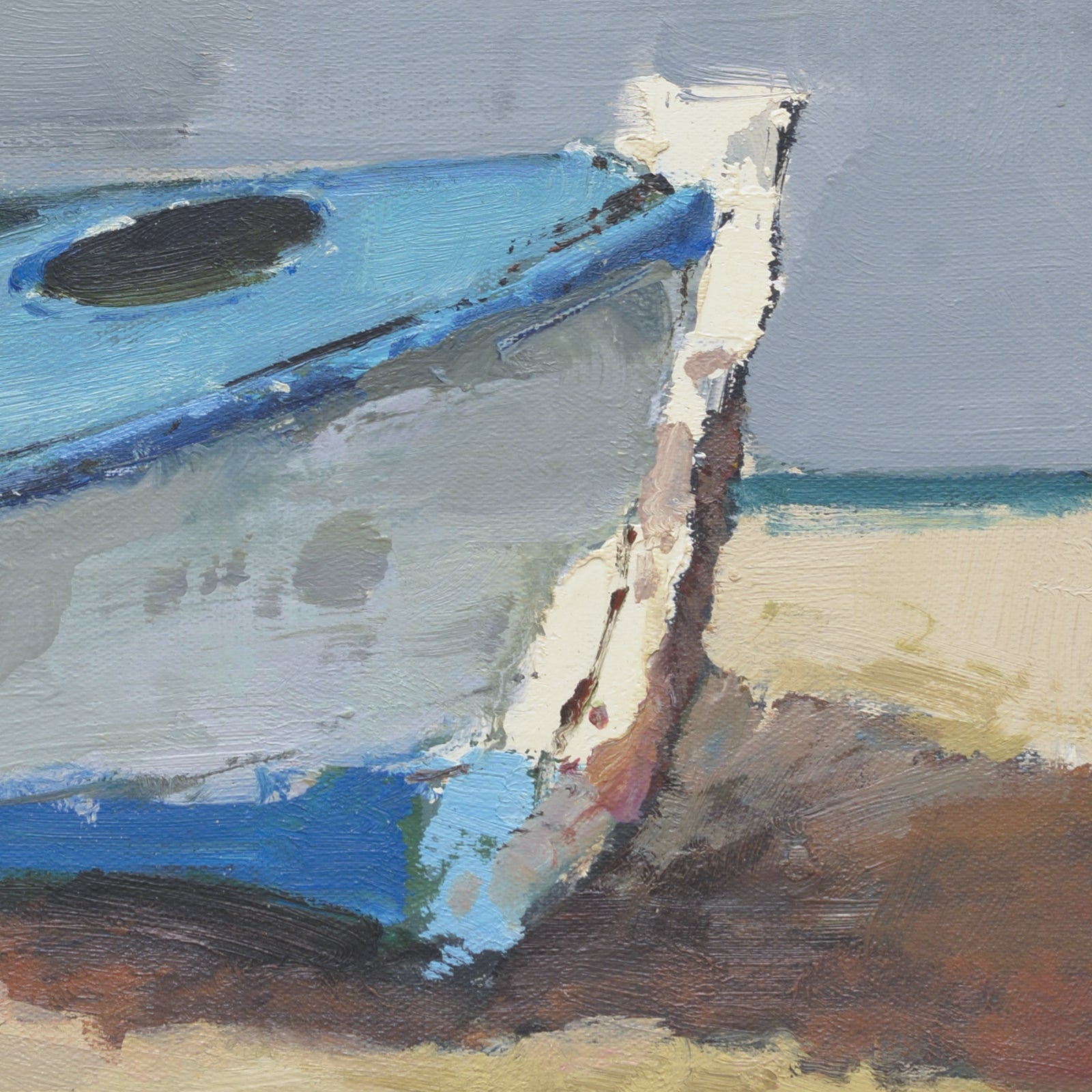 Giclee on Canvas- Modern Beached Boat Artwork P330 image 1