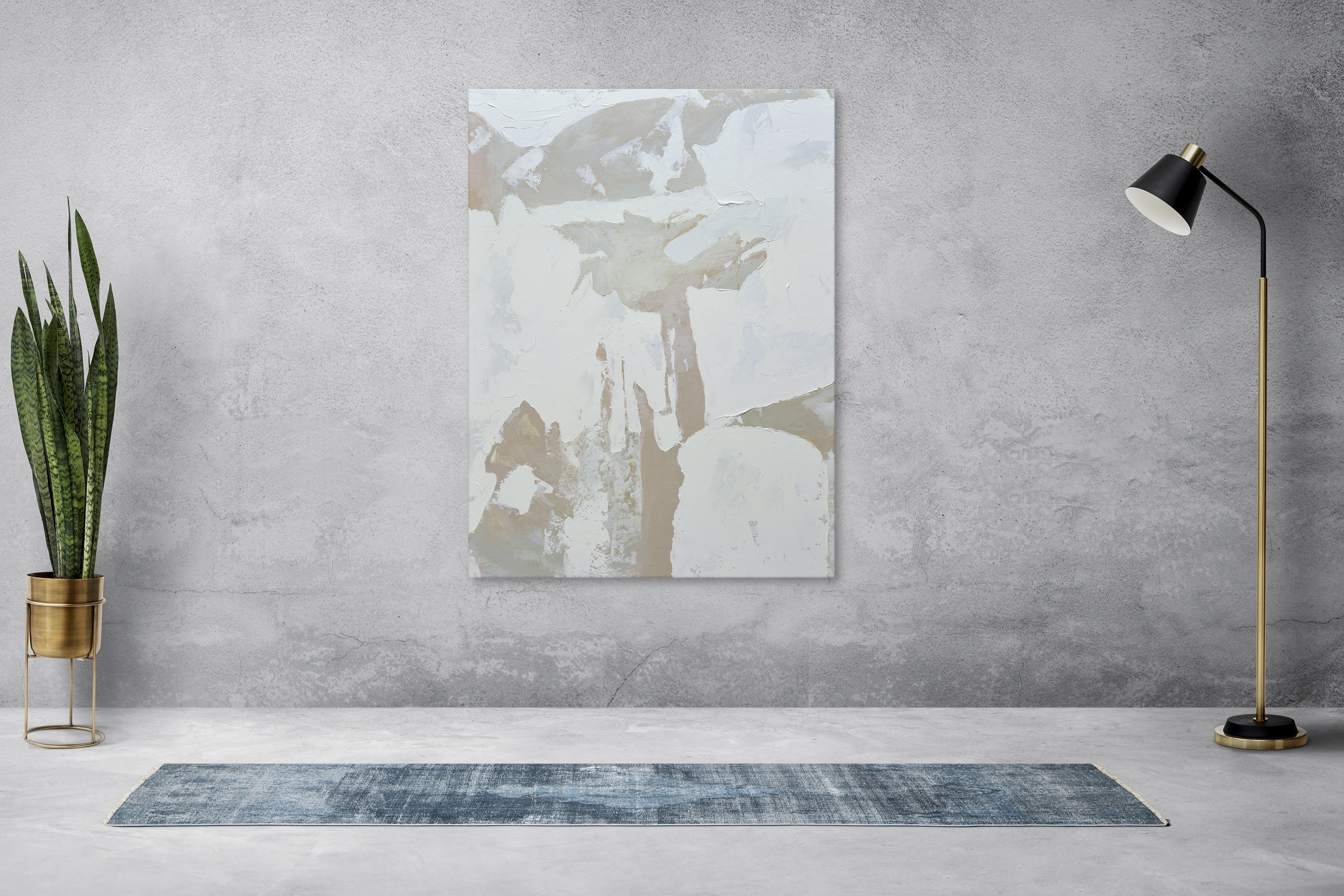 Giclee on Canvas-Modern White &Beige Abstract  Artwork 922617 image 1