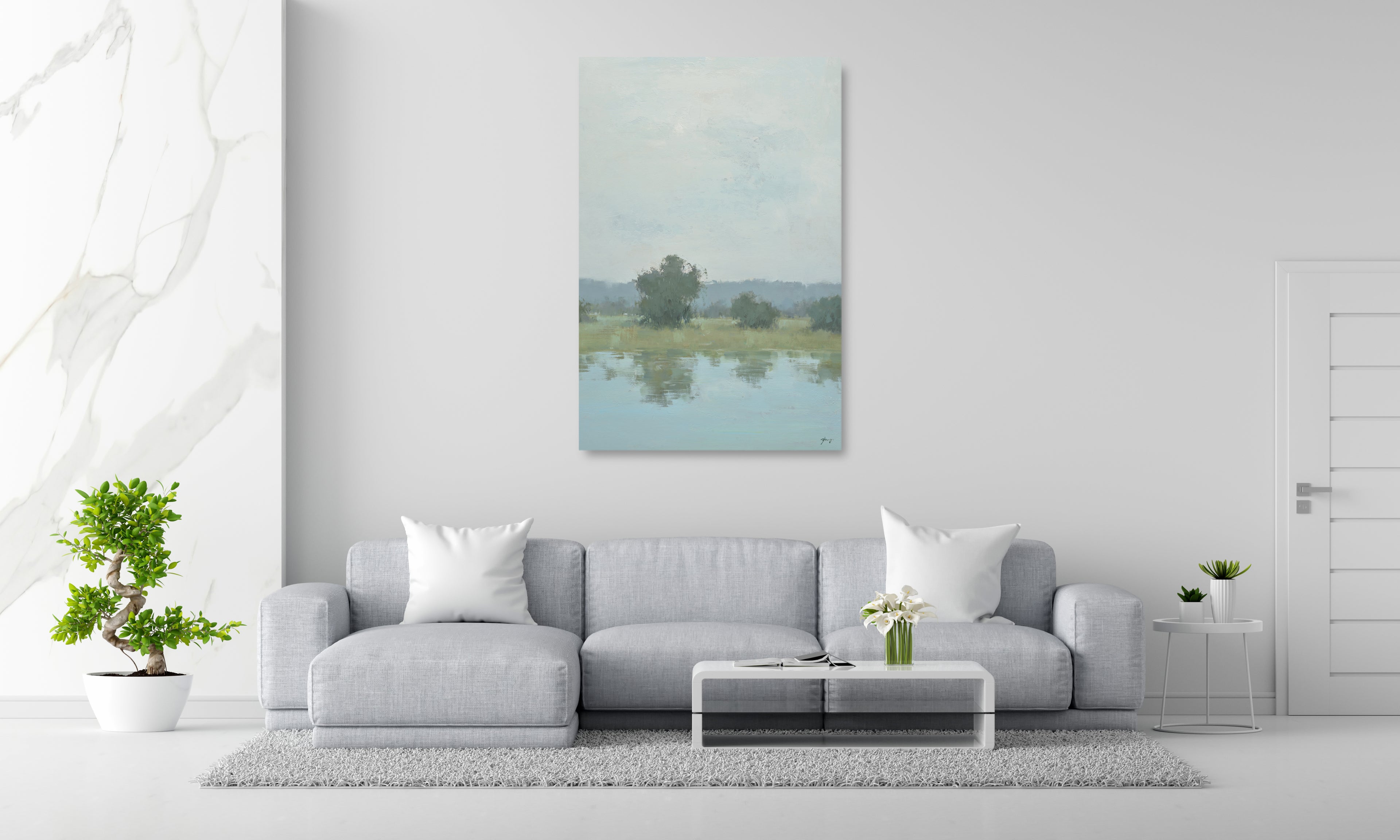 Giclée on Canvas-Modern Creek Bank Artwork 81941013 image 3