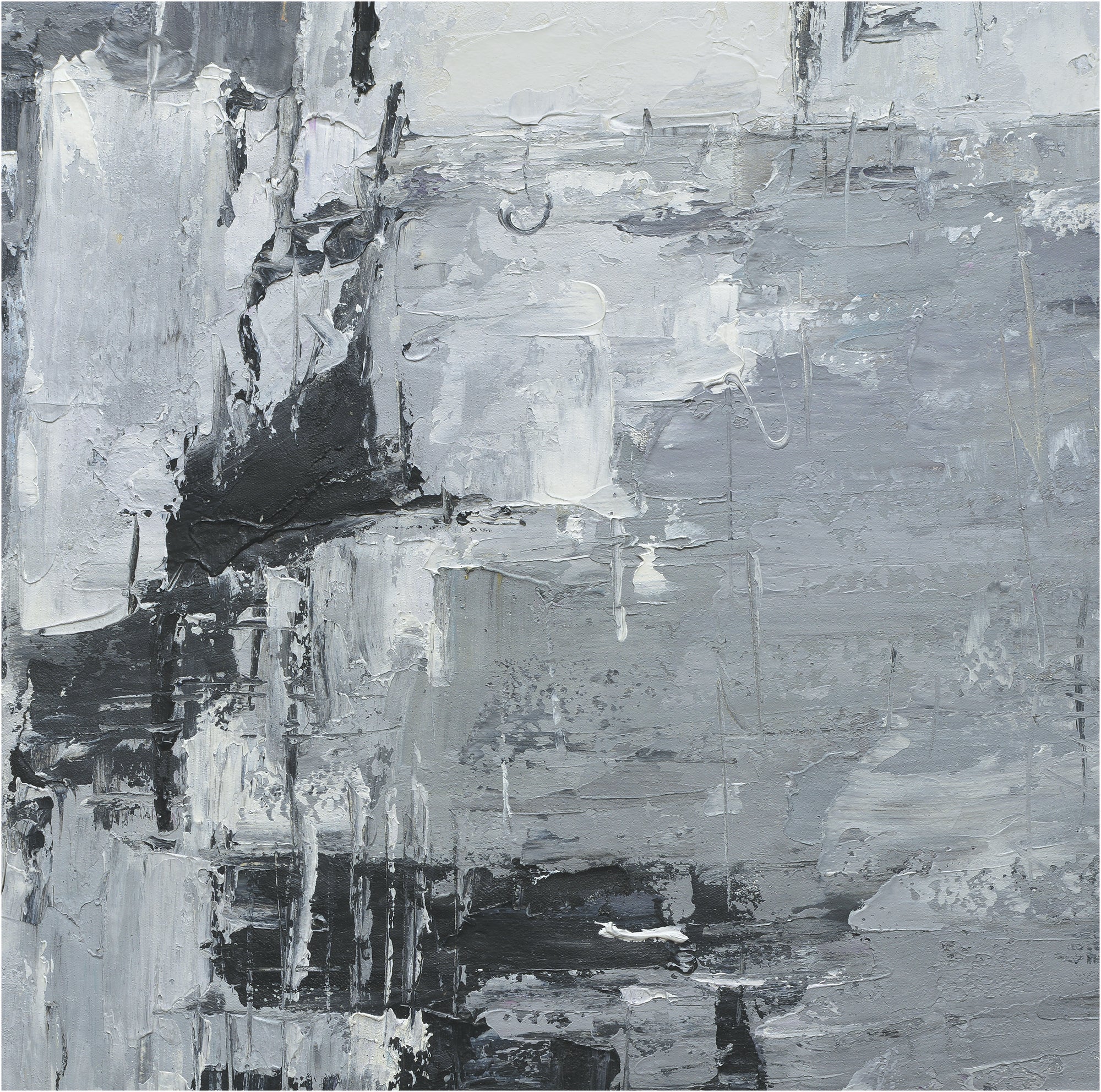 Giclée on Canvas-Modern Gray &Black Theme Abstract Artwork 9220115 image 1