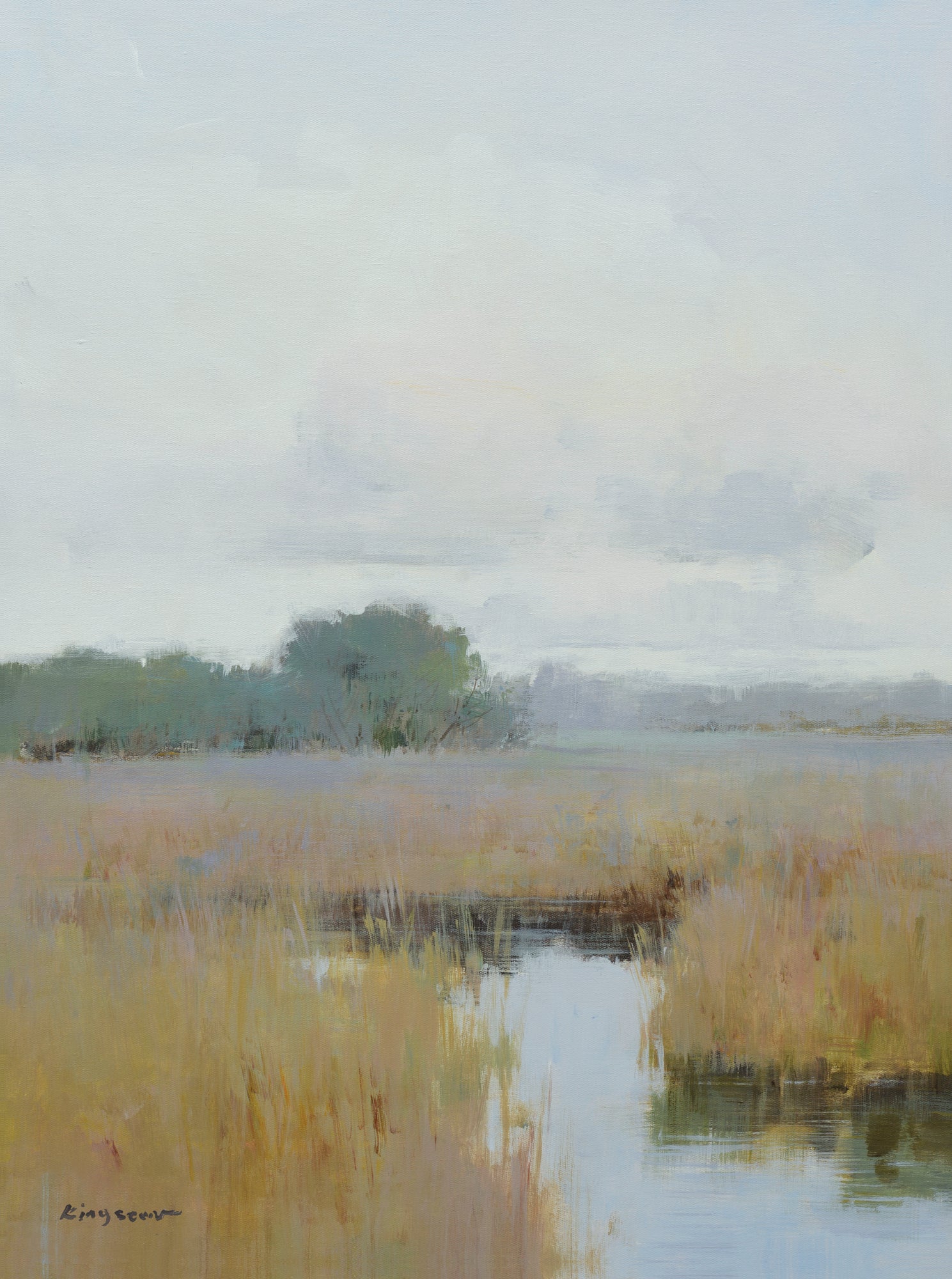 Giclee on Canvas-Modern Autumn Creek Landscape Artwork 423319 image 0