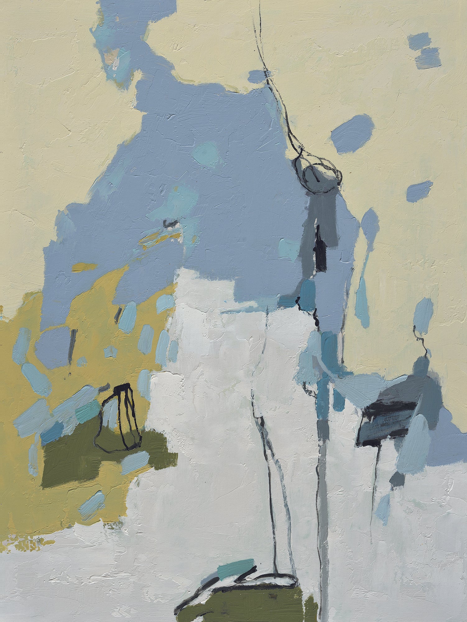 Giclée on Canvas-Modern Blue Beige &White Abstract Artwork S81912401 - A55 image 1