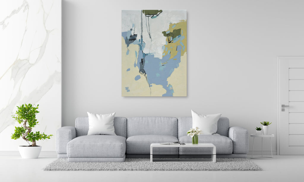 Giclée on Canvas-Modern Blue Beige &White Abstract Artwork S81912401 - A55 image 4