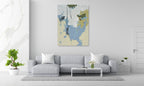 Giclée on Canvas-Modern Blue Beige &White Abstract Artwork S81912401 - A55 image 4