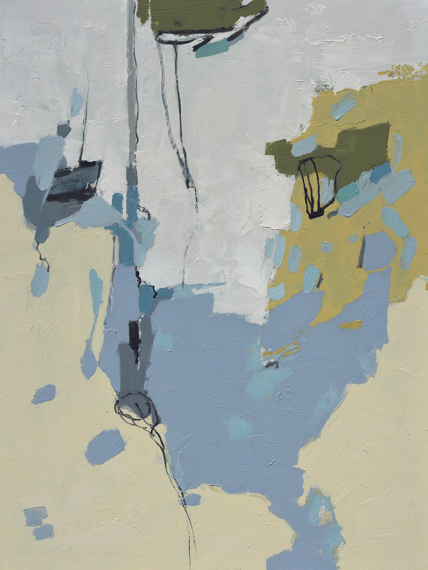 Giclée on Canvas-Modern Blue Beige &White Abstract Artwork S81912401 - A55 image 0