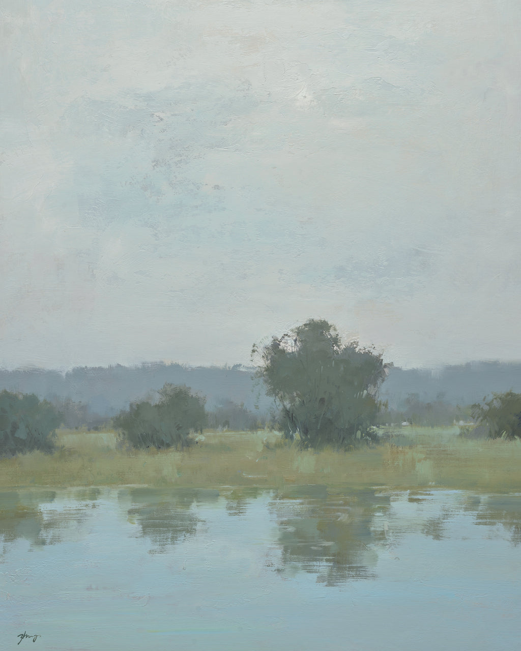 Giclée on Canvas-Modern Field Marsh Landscape Artwork G2185a image 0