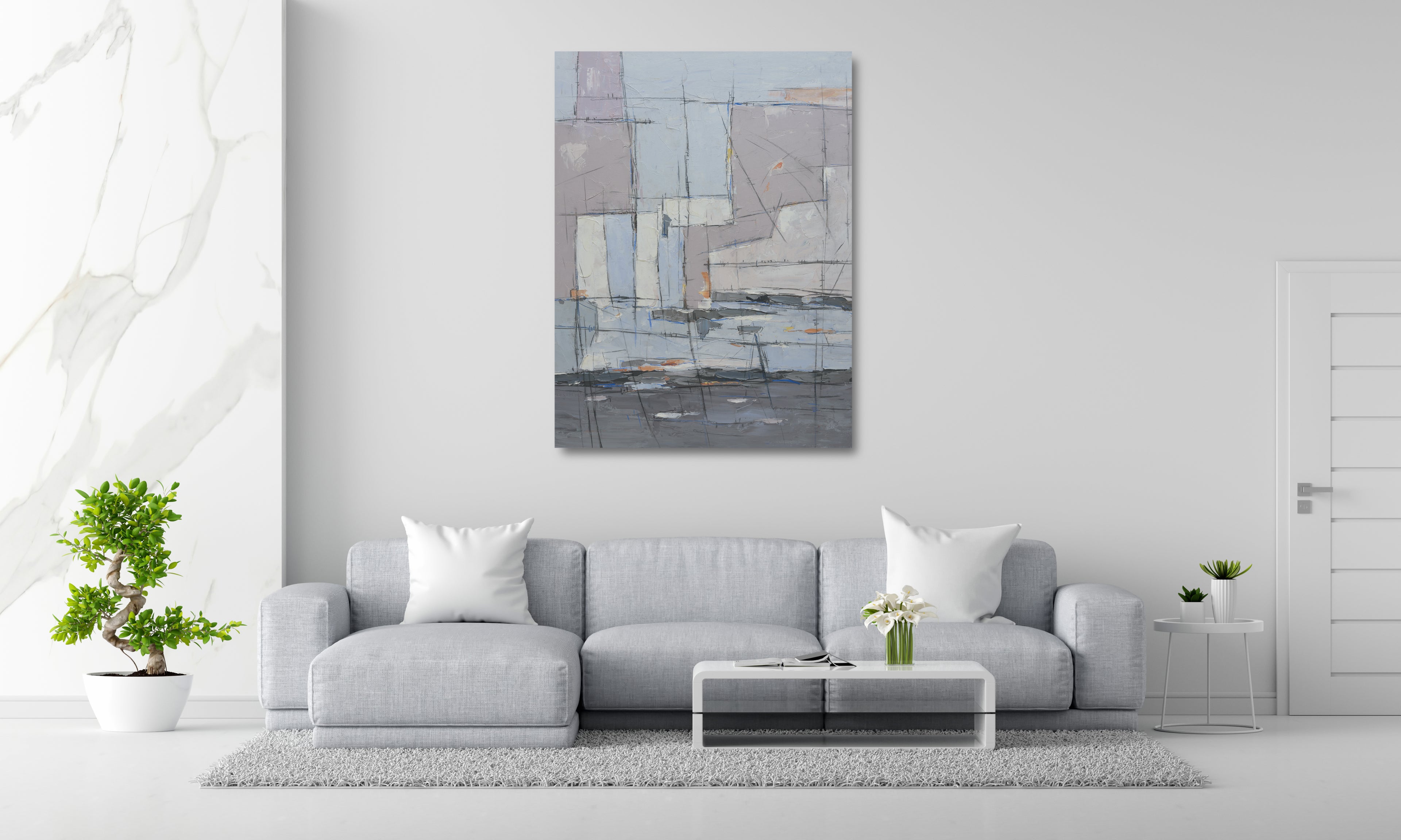 Giclee on Canvas-Modern Purple &Blue Abstract Artwork 721678 image 1