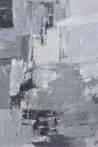 Giclée on Canvas-Modern Gray &Black Theme Abstract Artwork 9220115 image 0