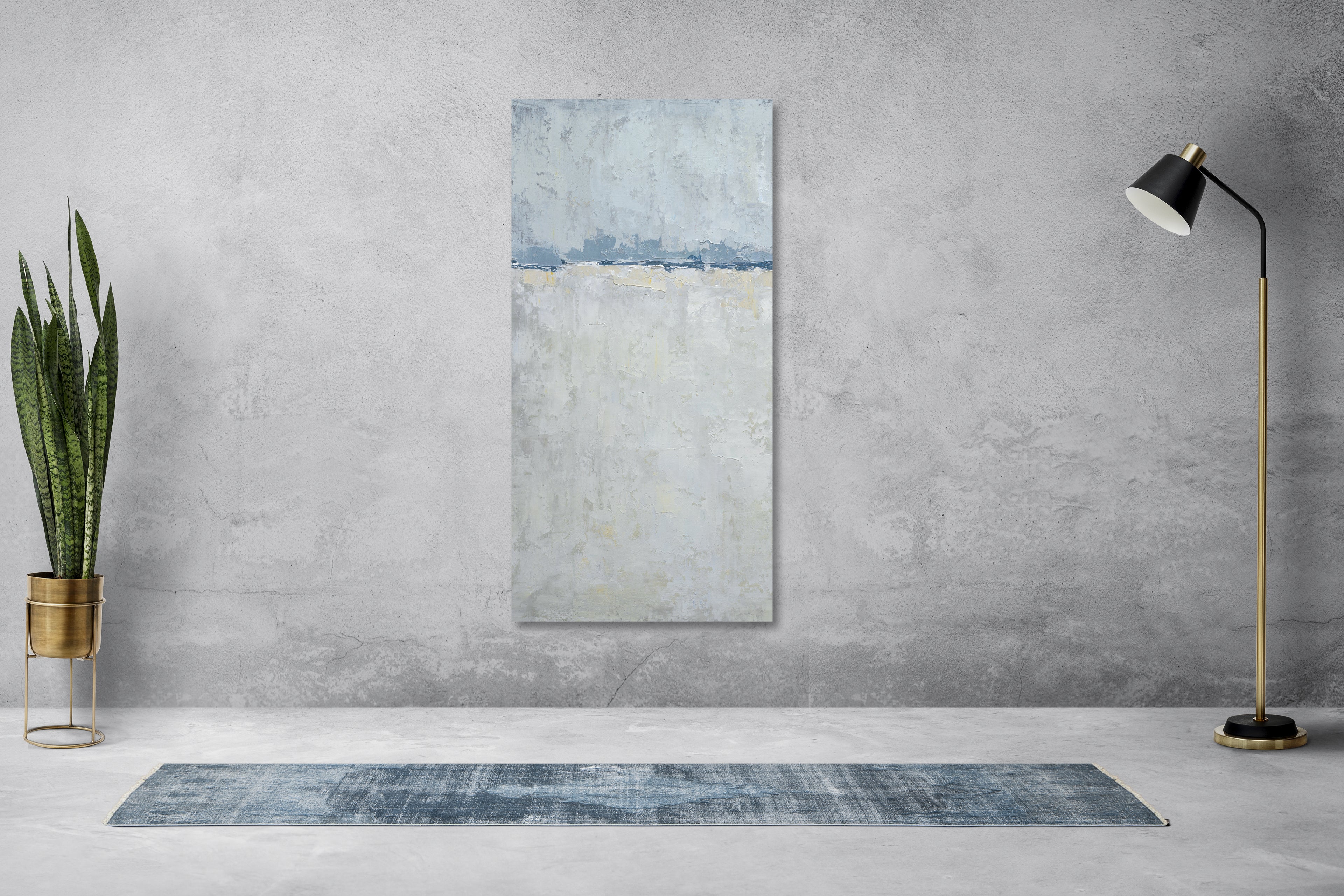 Giclée on Canvas-Modern Gray &Blue Theme Abstract Artwork 9220109A image 3