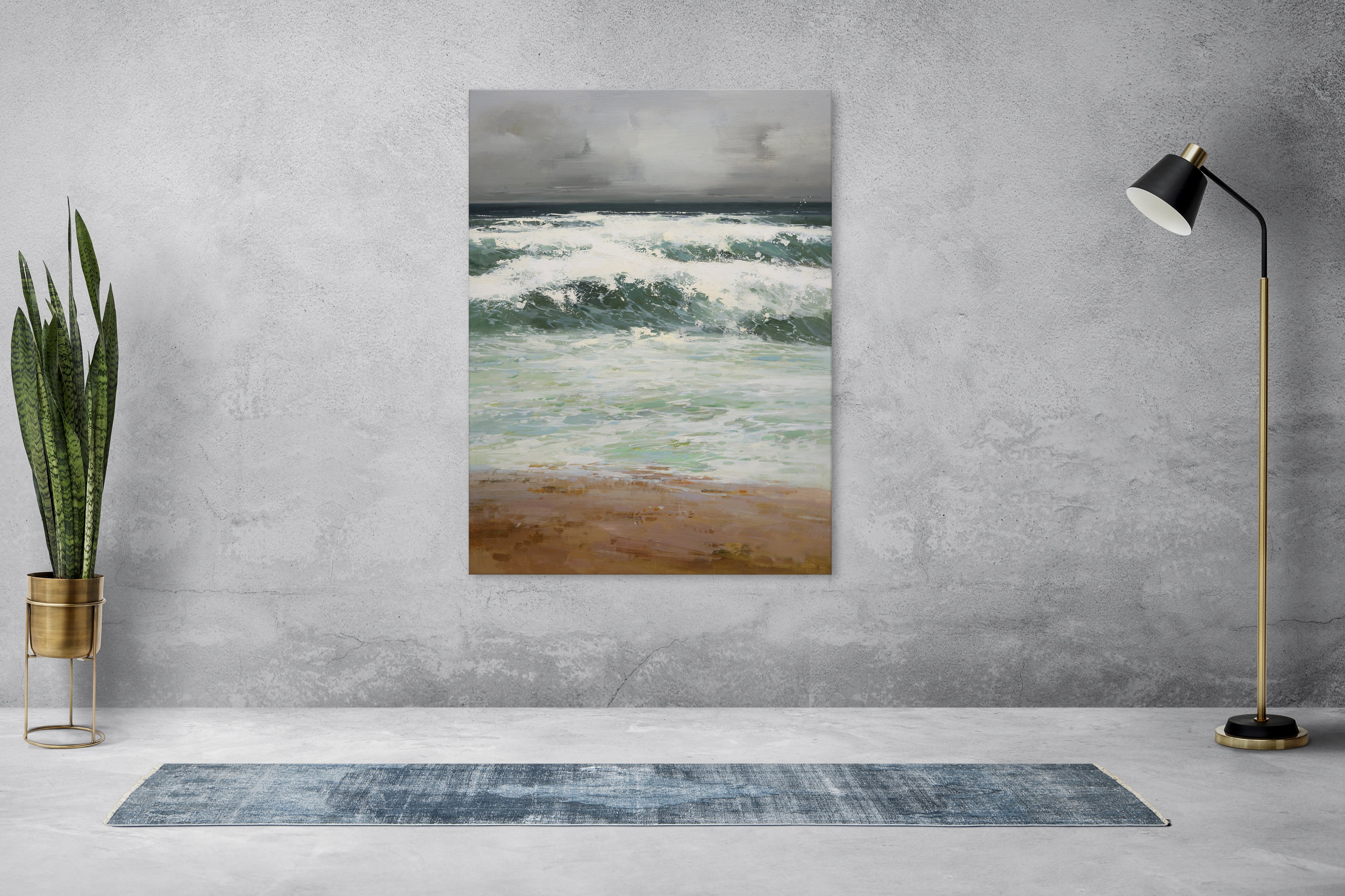 Giclee on Canvas-Modern Ocean Beach Artwork 8210656 image 1