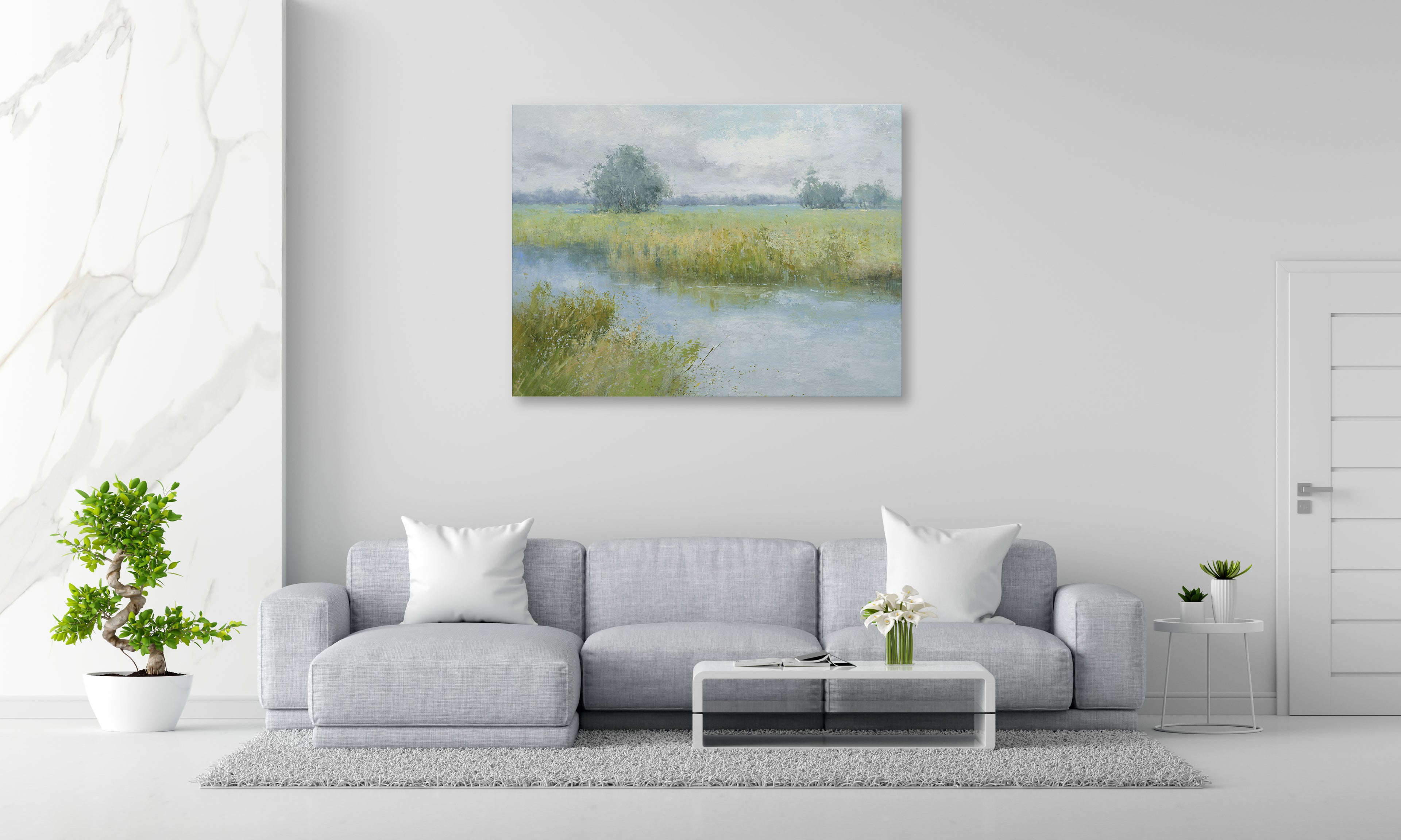 Giclee on Canvas-Modern Marsh Landscape Artwork 81911407 image 3