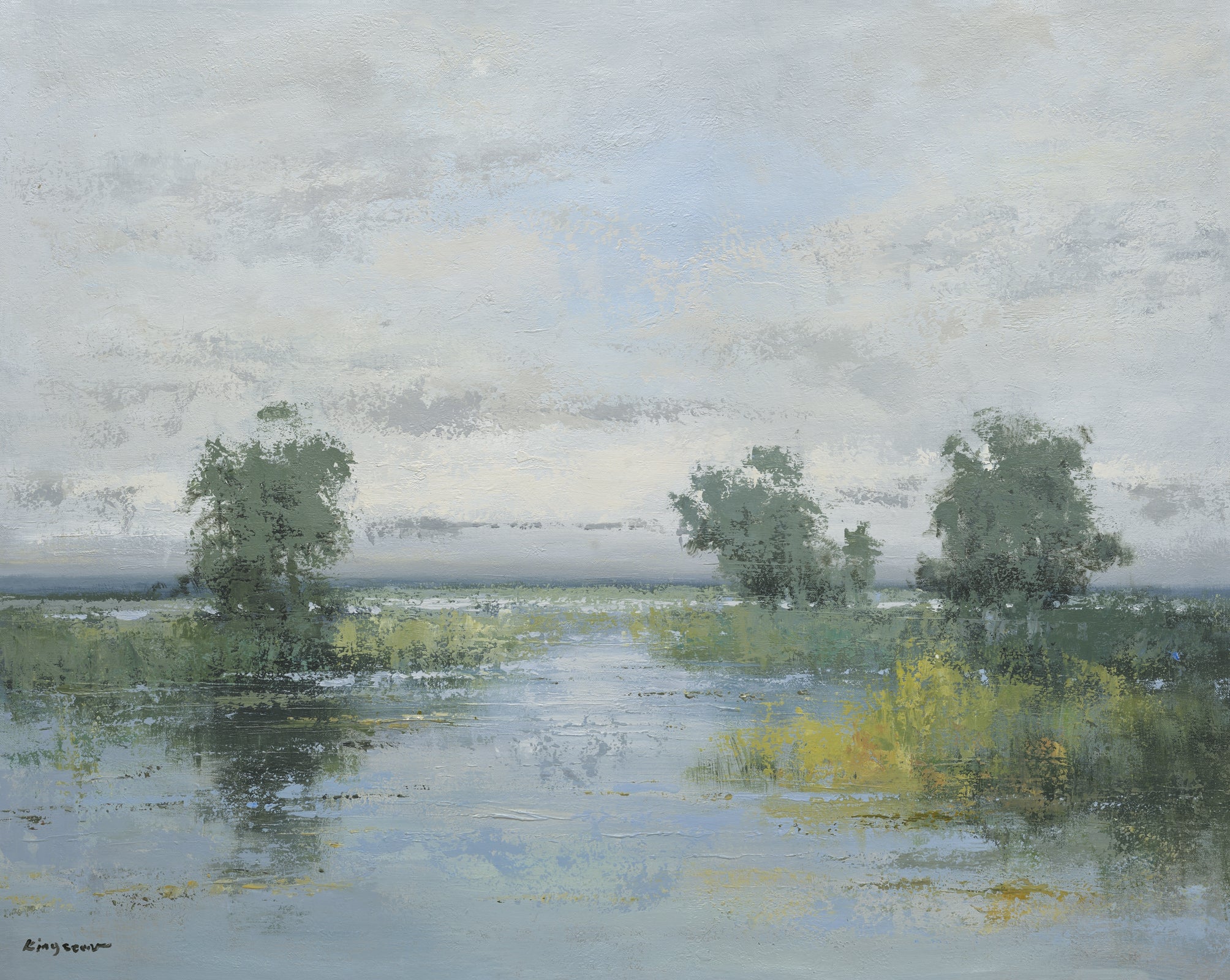 copy of Giclee on Canvas-Modern River Landscape Artwork A150 image 0