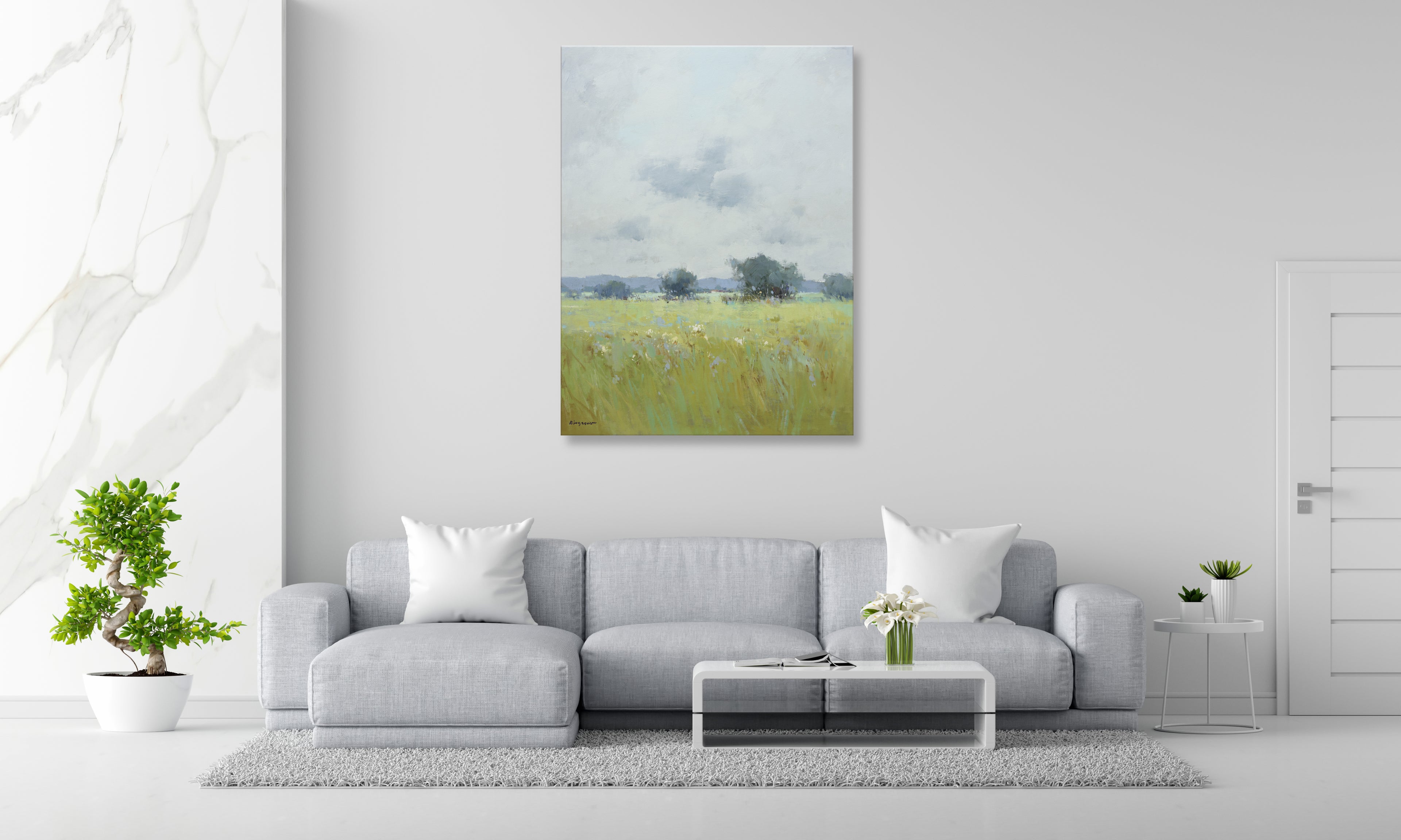 Giclée on Canvas-Modern Field Landscape Artwork G2171 G2111 - 8201401 image 3