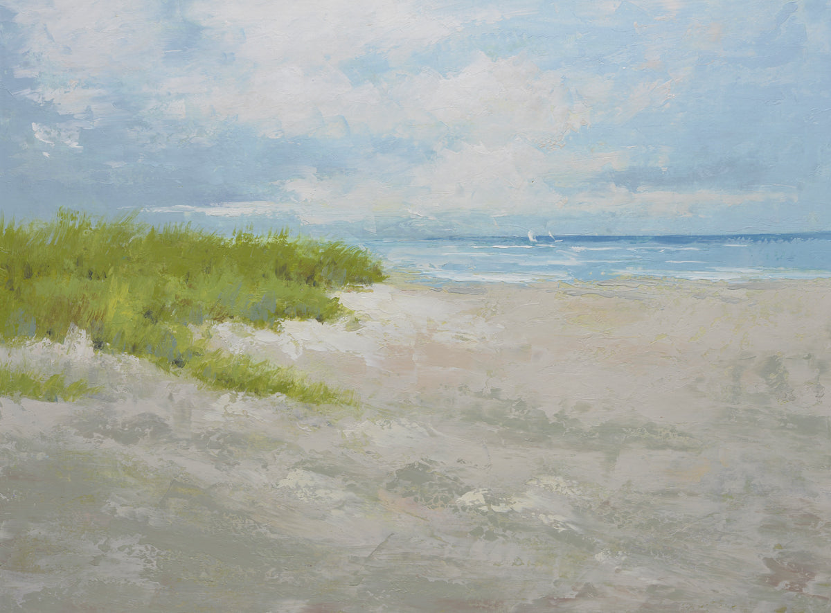Studio Art 36X48 large oil painting of sandy beach S-81912519 image 0